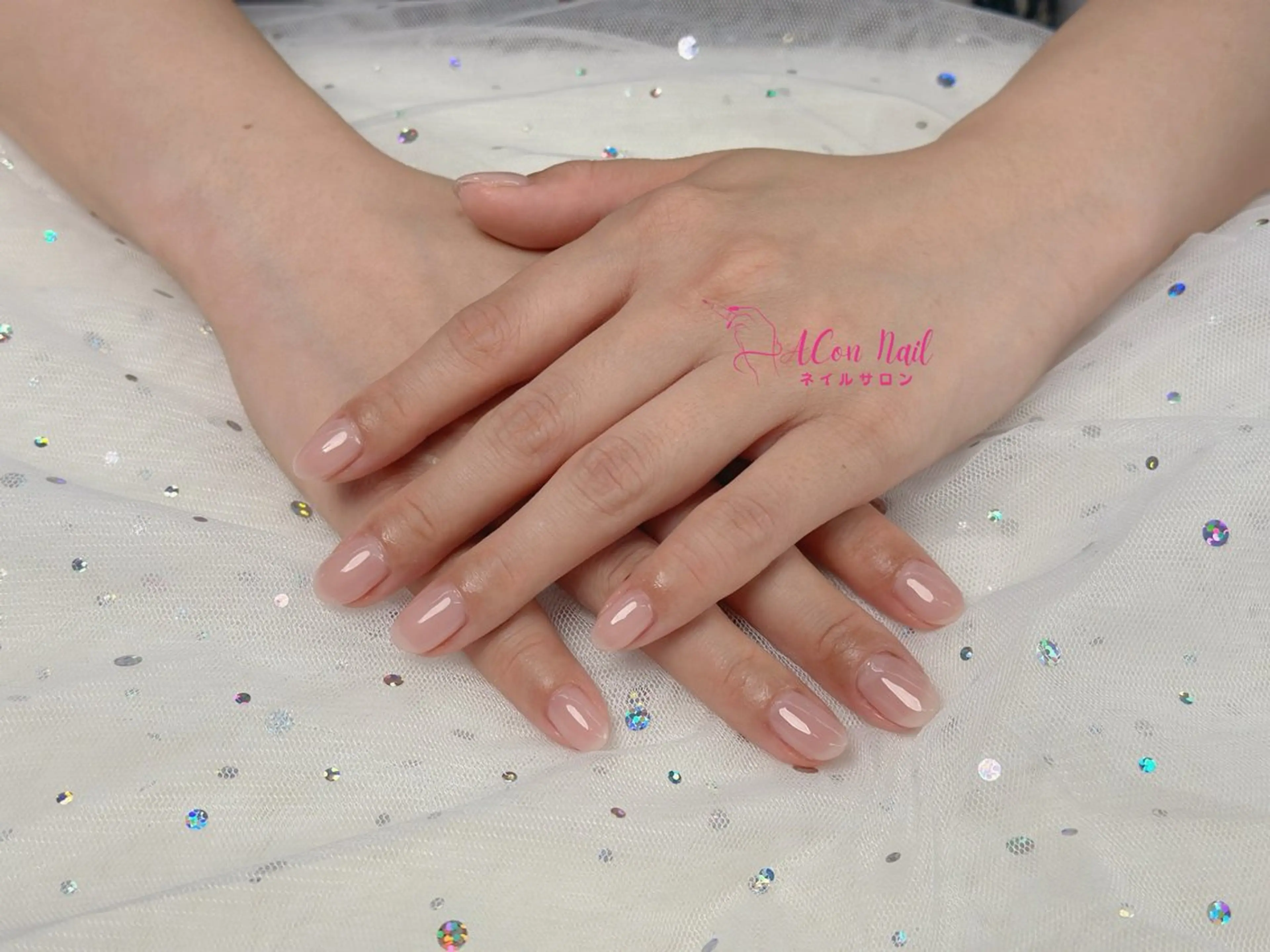 ネイル 桜ネイル 長さ出し フラワーネイル フレンチネイル ジェルネイル AConNailSalon所属・ACon NailSalonのネイルデザイン
