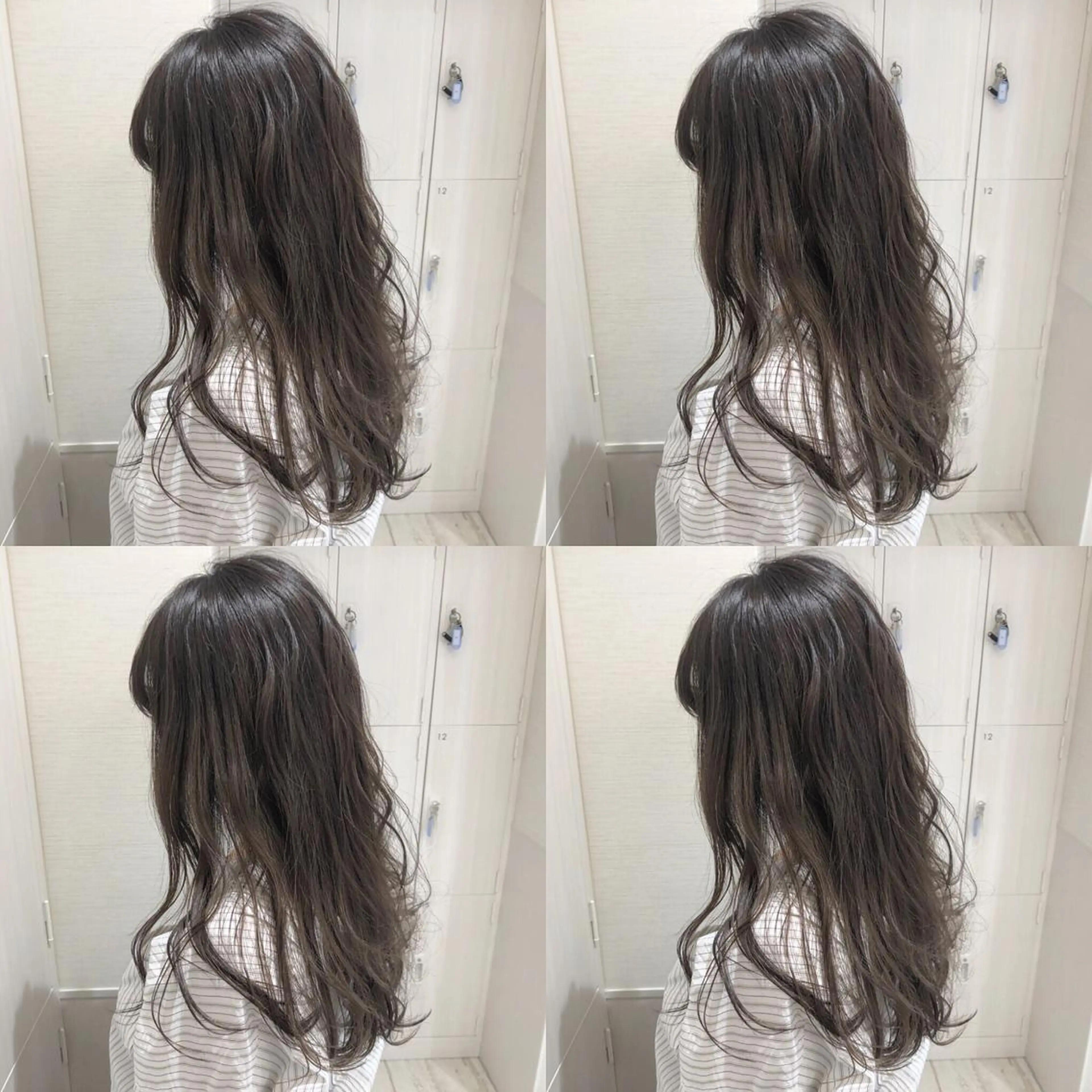 カラー アッシュ バレイヤージュ 透明感カラー グラデーションカラー グレージュ レイヤー/韓国/ 顔周り/しんやのヘアスタイル