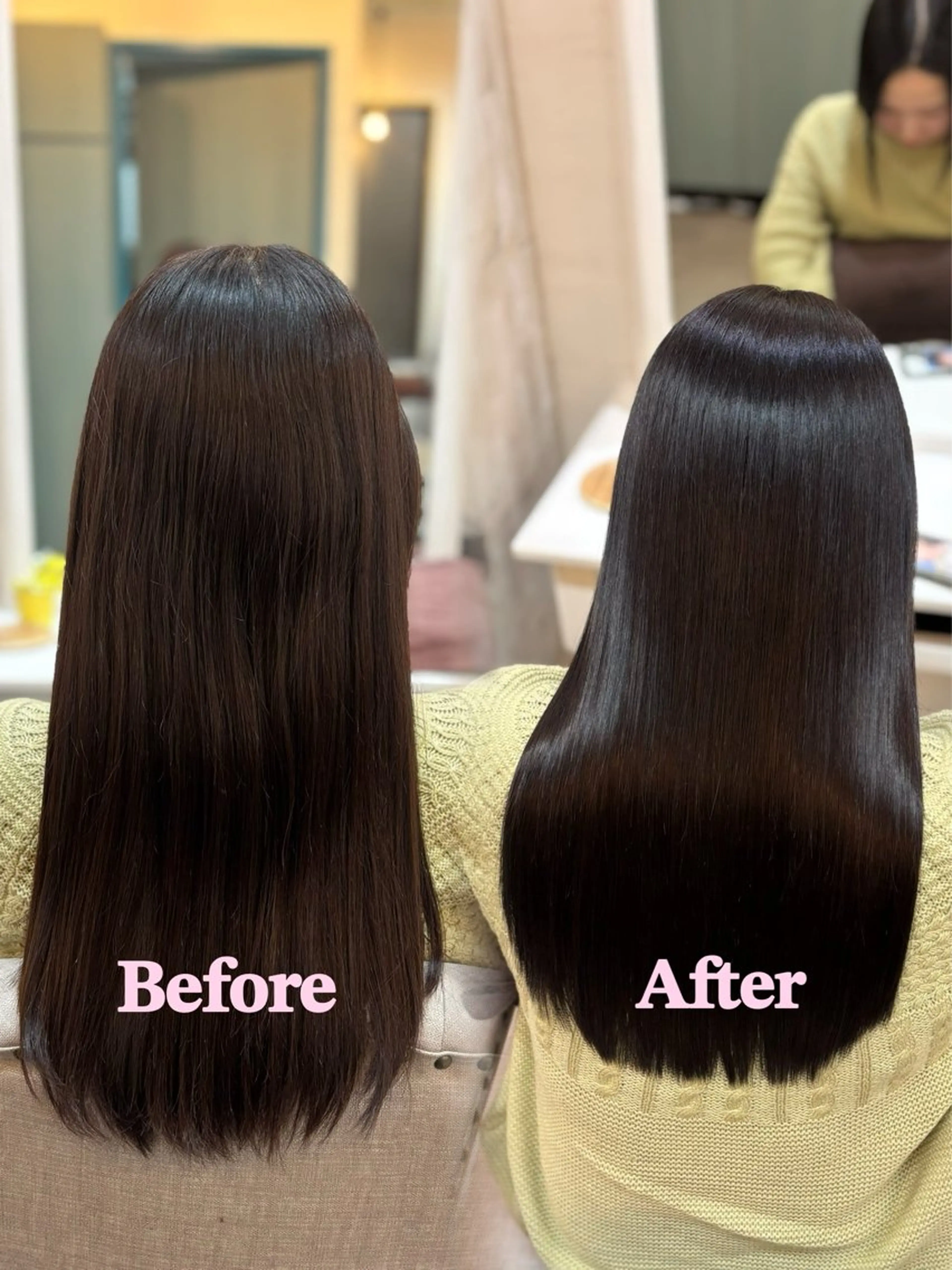 ロング 髪質改善 縮毛矯正 トリートメント ヘアカラー トリートメント サラ艶/縮毛矯正/ 髪質改善/ハルキ🦋のヘアスタイル