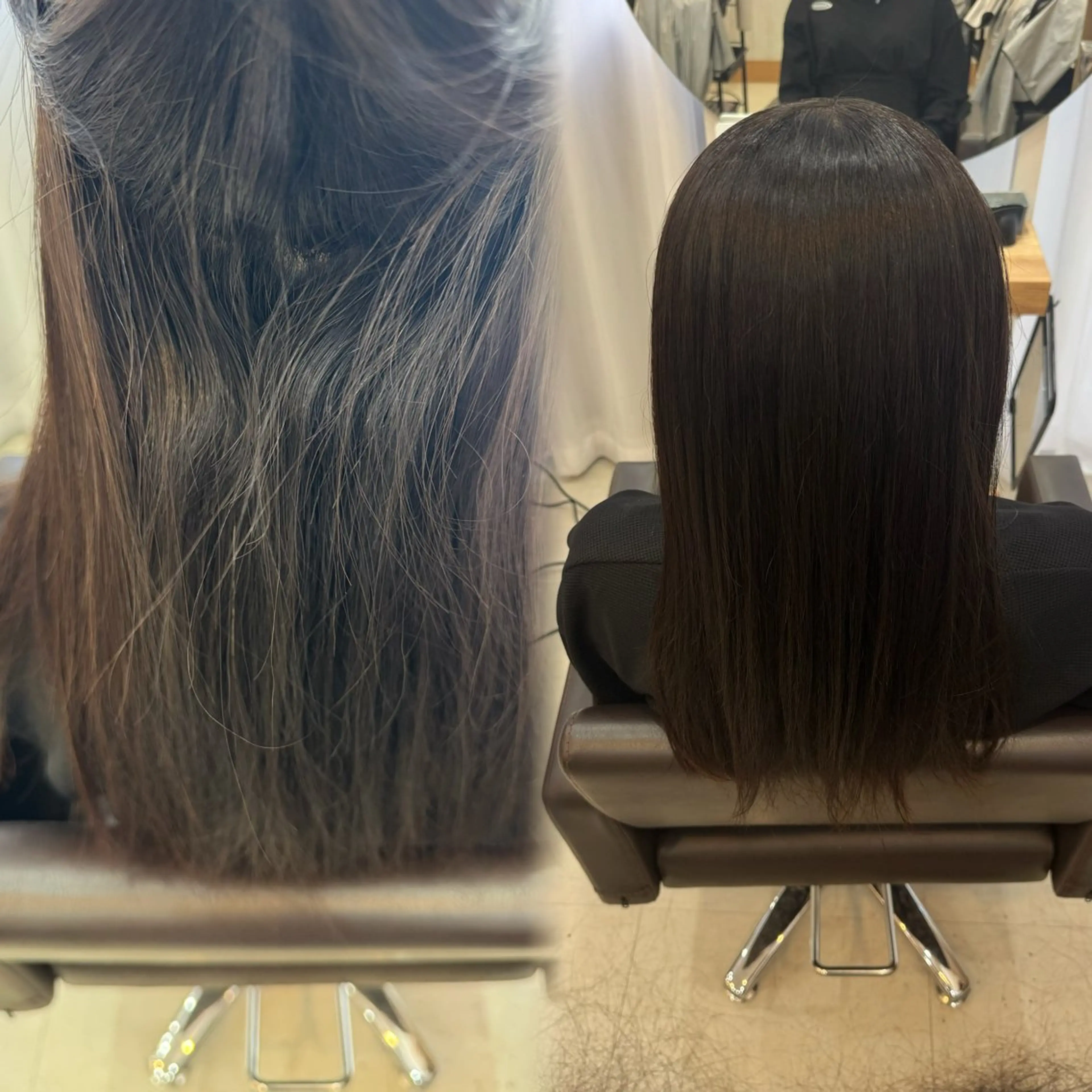 セミロング 縮毛矯正 Agu hair 粉河のヘアスタイル