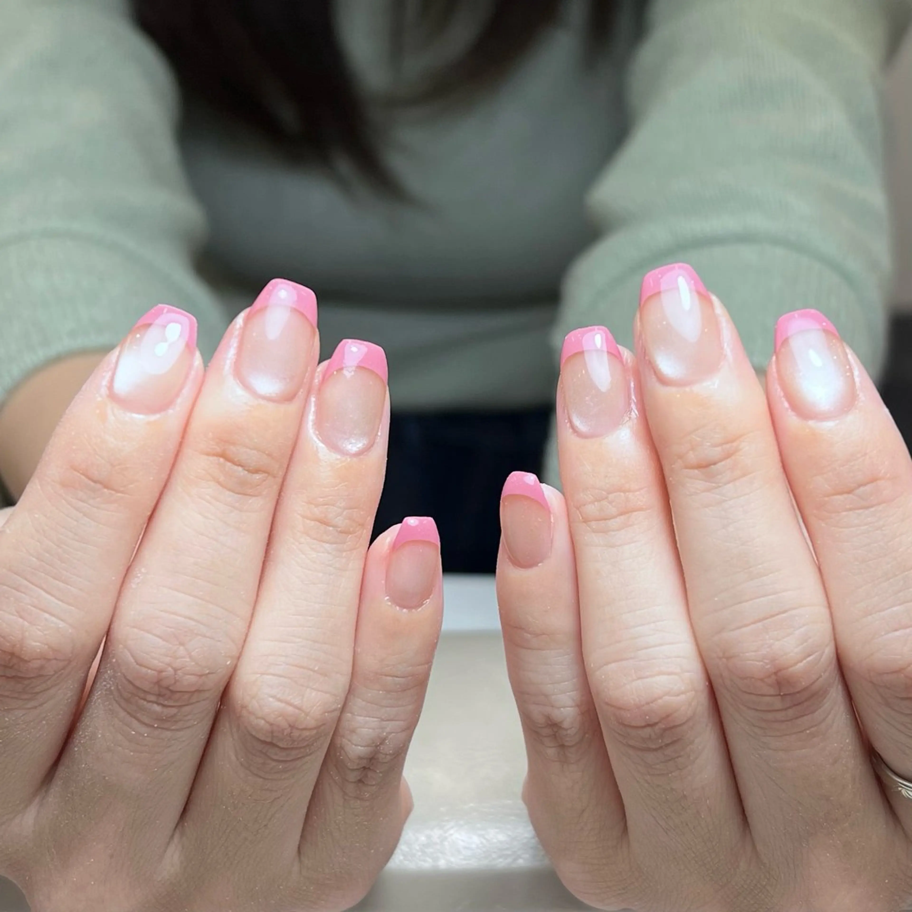 ネイル フレンチネイル マグネットネイル ピンク Luna nail— kanaeのネイルデザイン