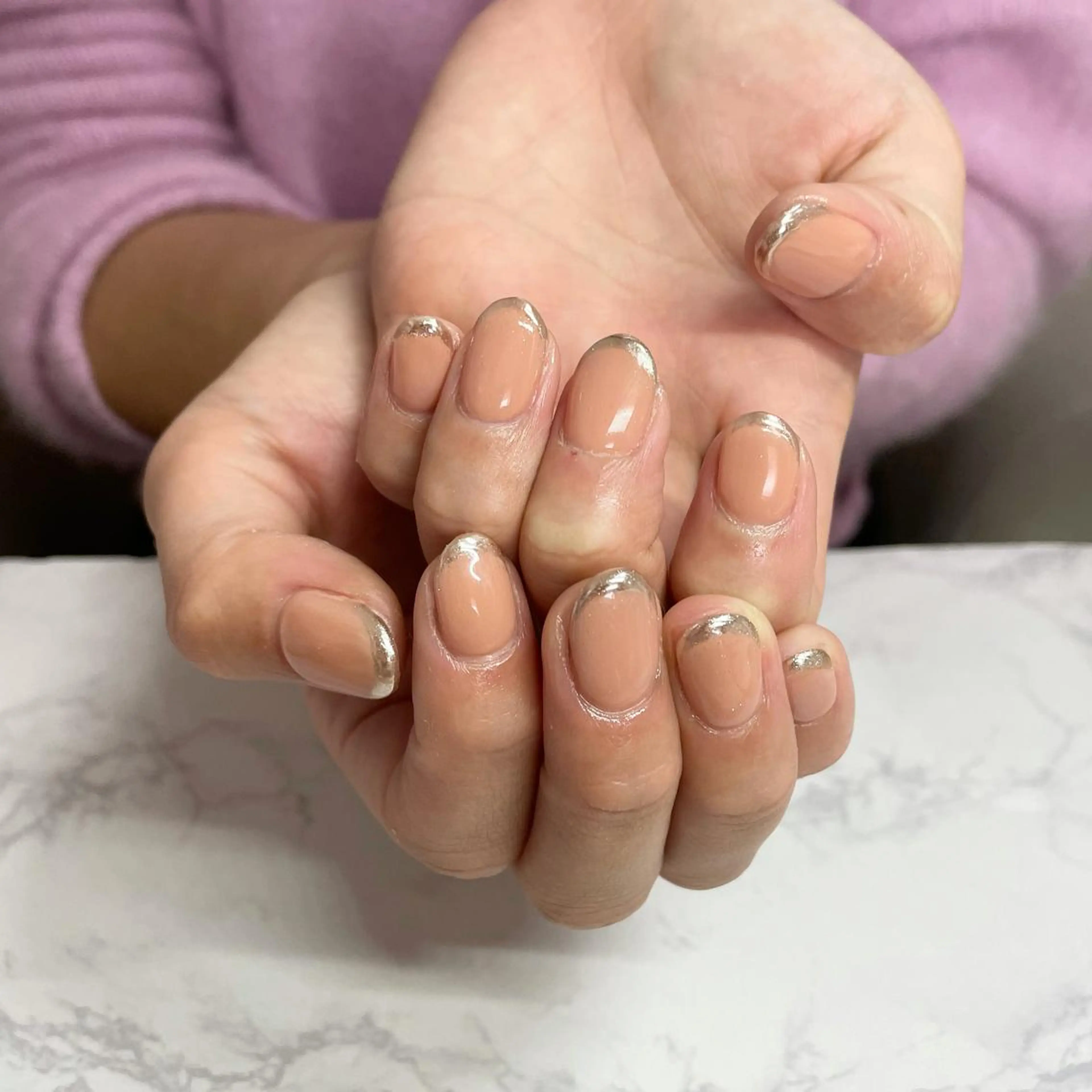 ネイル フレンチネイル ミラーネイル FELICE ﾌｪﾘｰﾁｪのネイルデザイン