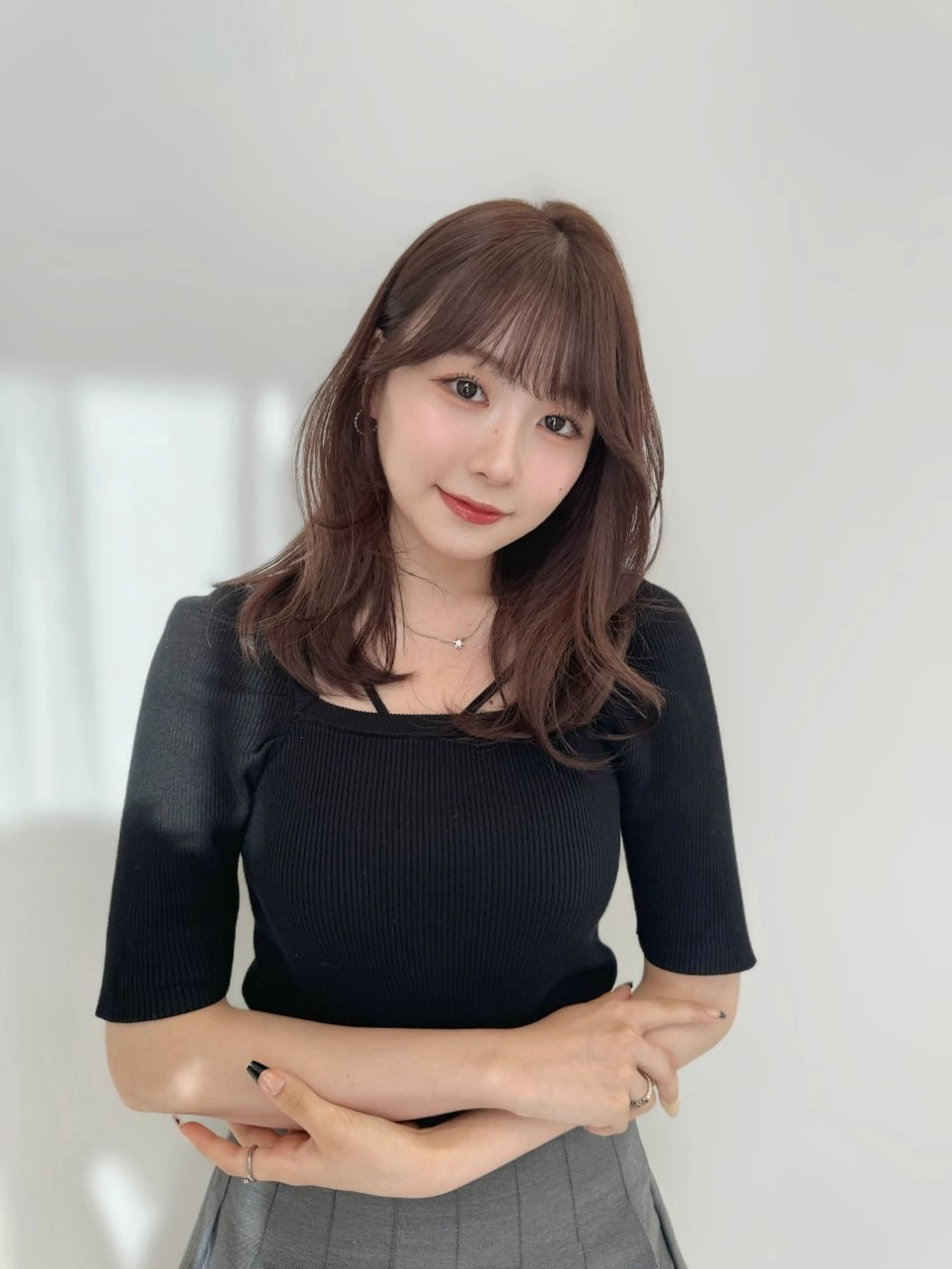 ミディアム カラー ヘアカラー トリートメント COA GINZA 空也/前髪/顔まわりのヘアスタイル