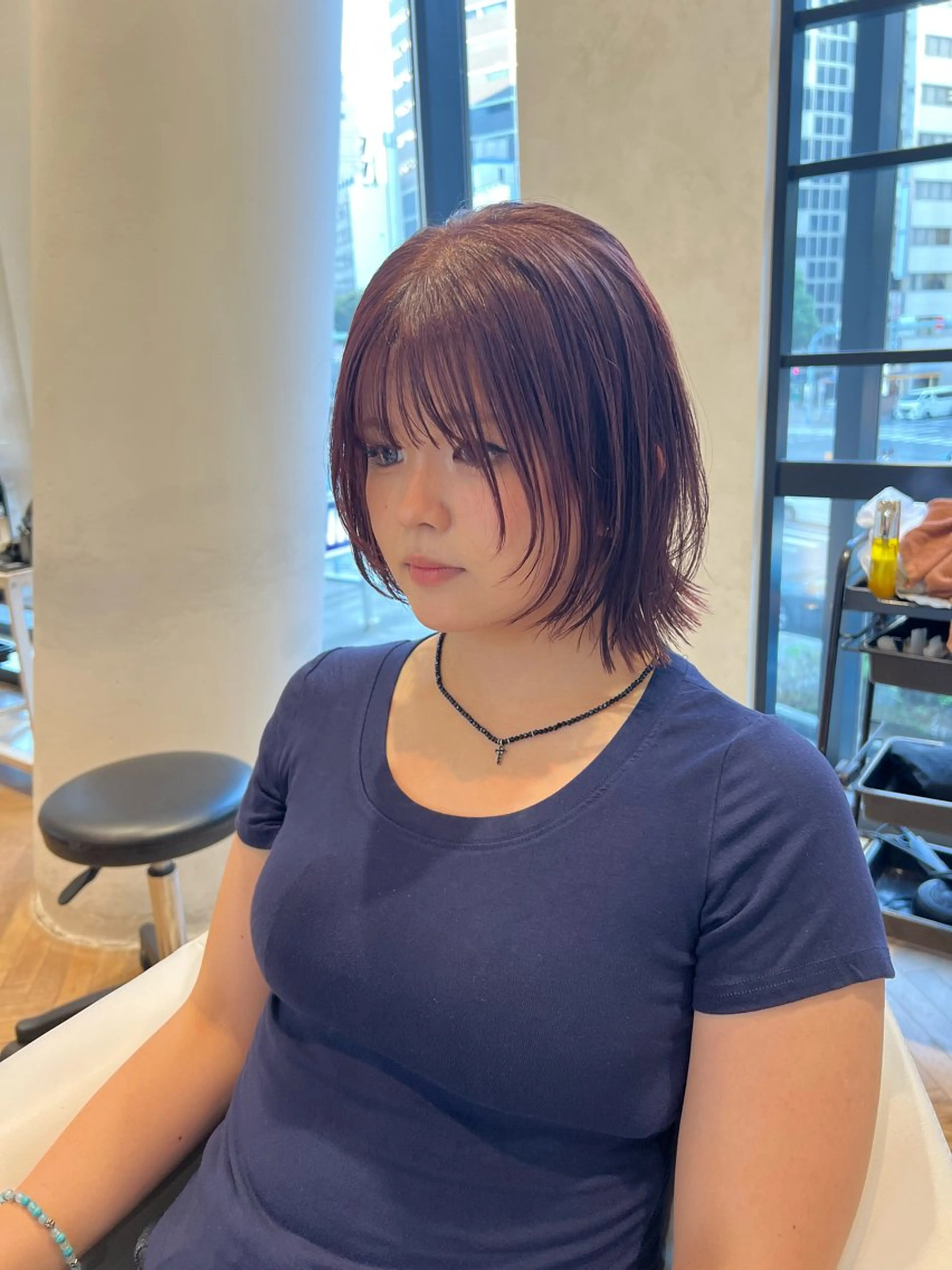 ショート カラー ボブレイヤー ボブ レイヤーカット 似合わせ/レイヤー 💟SAEのヘアスタイル