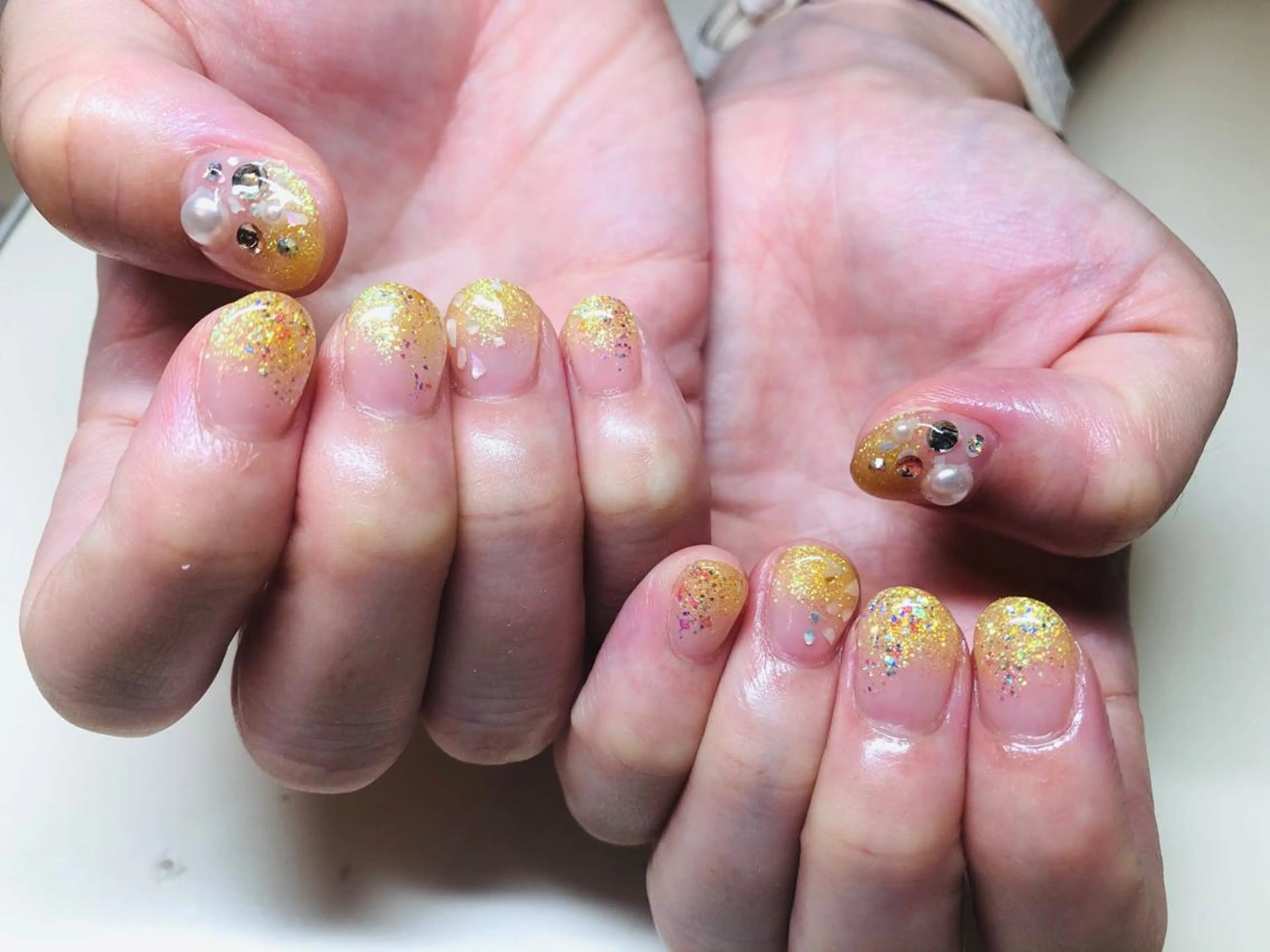 ネイル 黄色 いちじゅう あおいのネイルデザイン