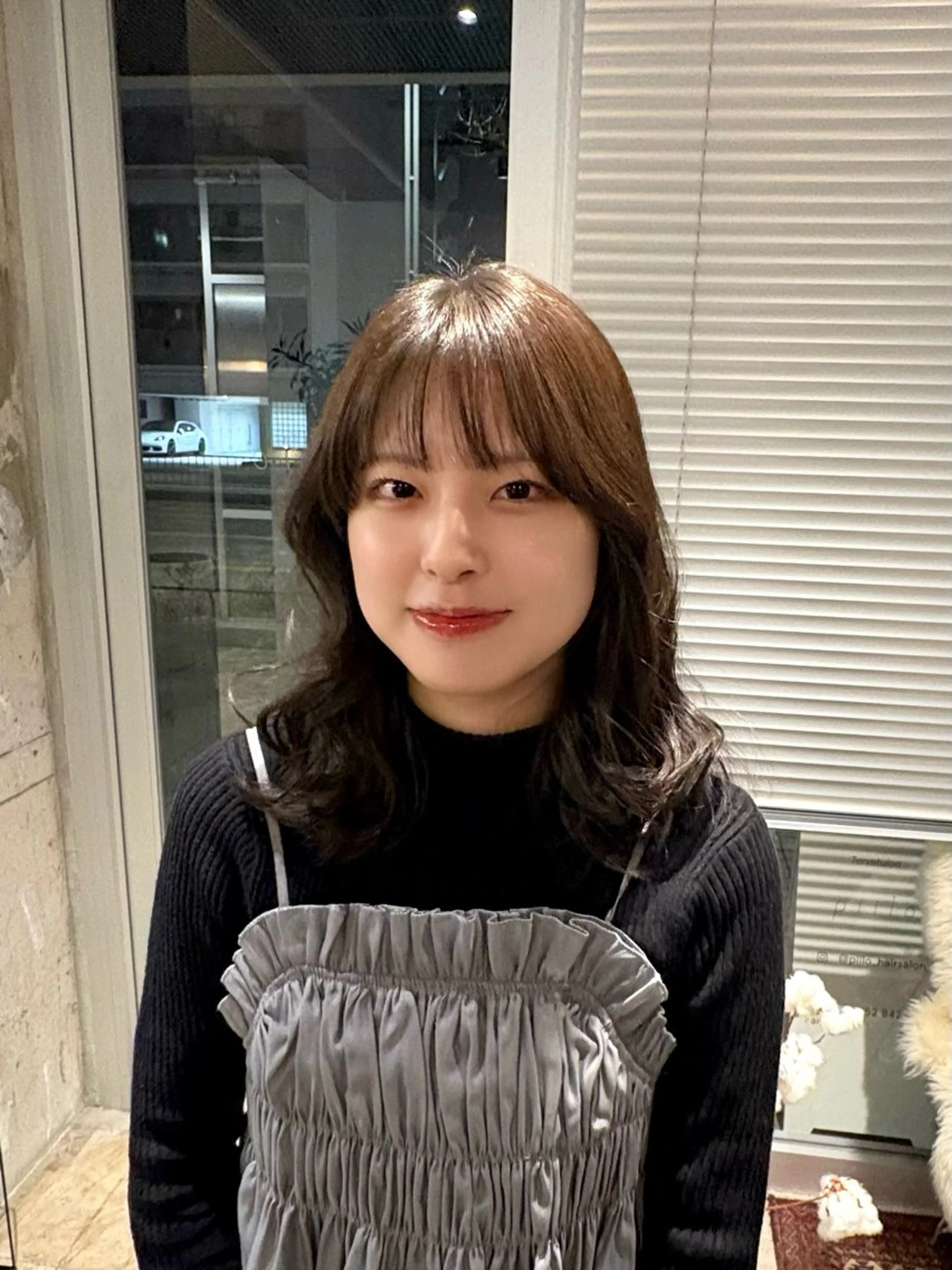 セミロング カラー ブラウンカラー オリーブブラウン BUSH所属・BUSH なかじませりなのヘアスタイル