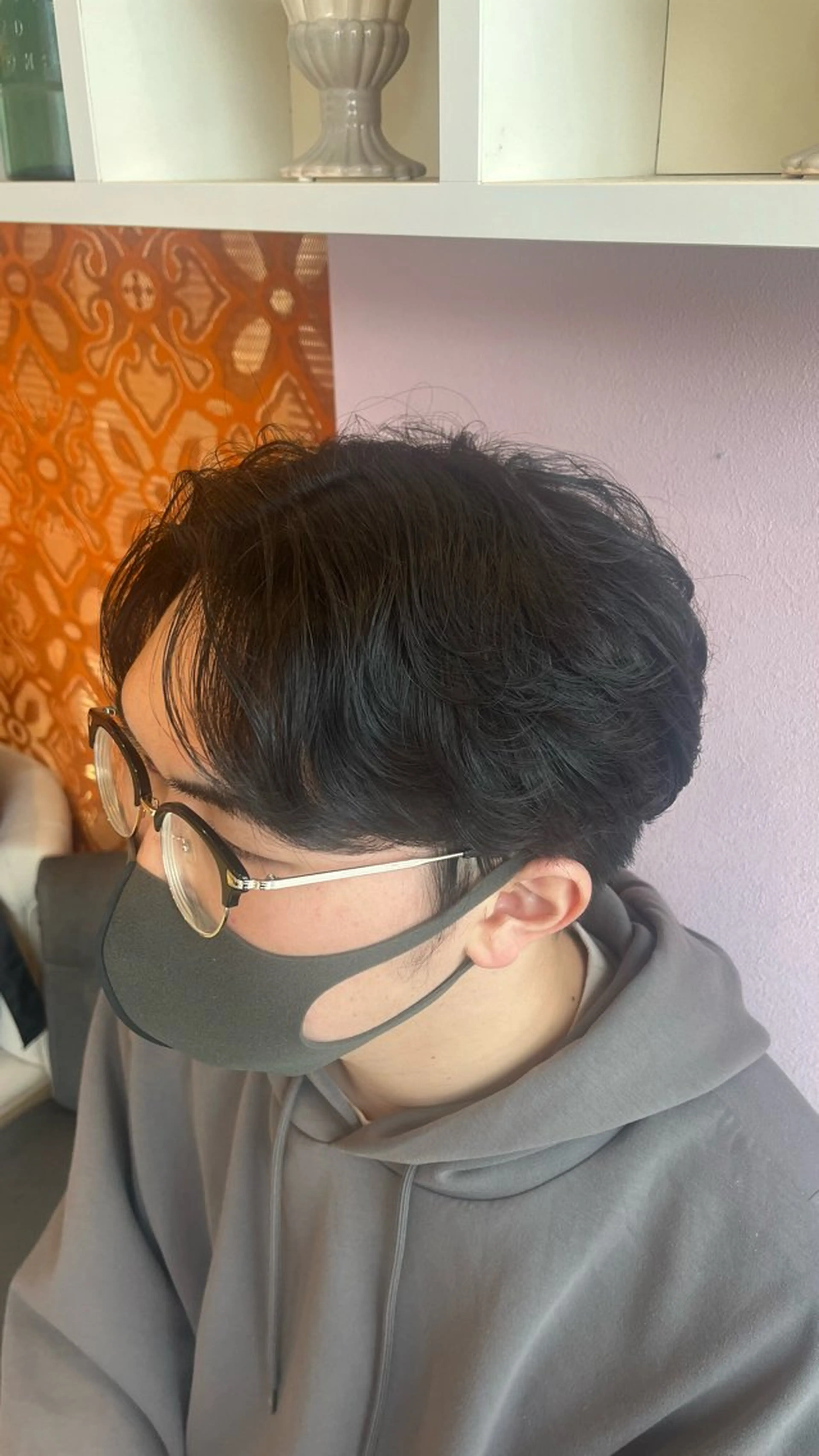 パーマ メンズ カット パーマ ベージュカラー⌇﻿ くびれヘア.𐙚心音のヘアスタイル