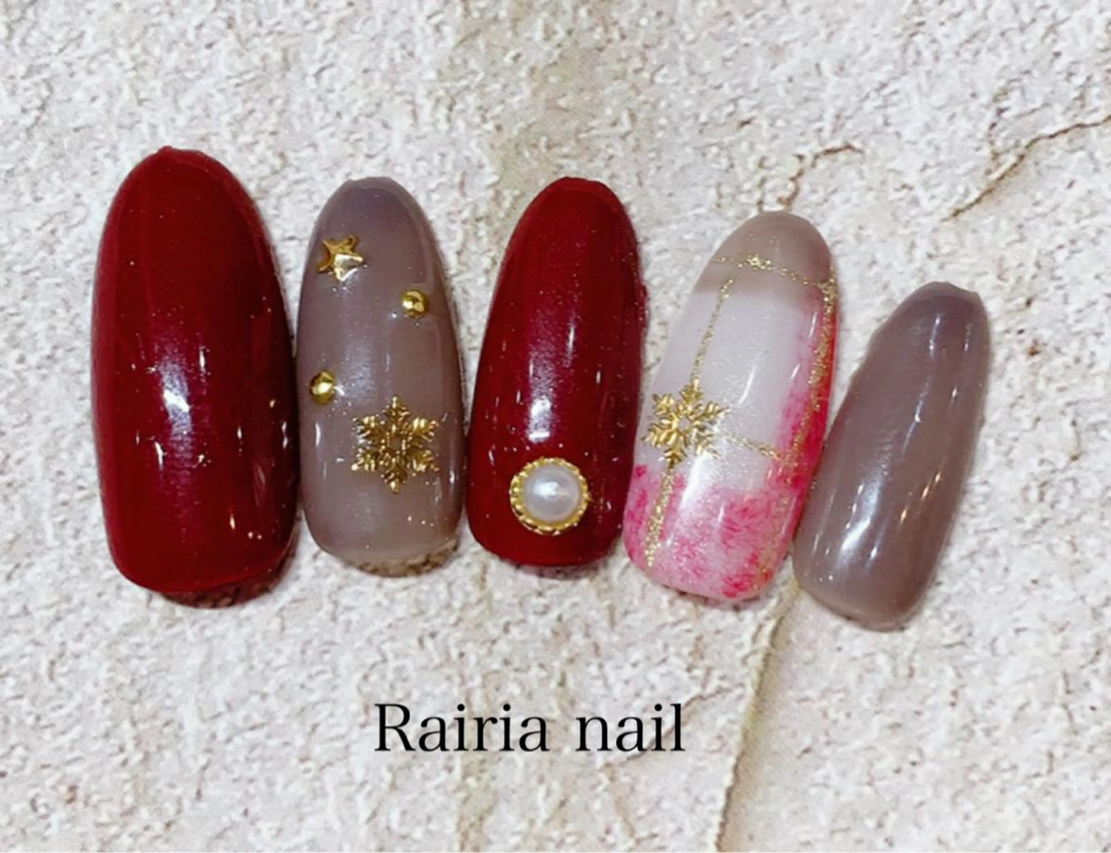 ネイル アートネイル ジェルネイル パラジェル 冬ネイル Rairia nail本八幡店のネイルデザイン