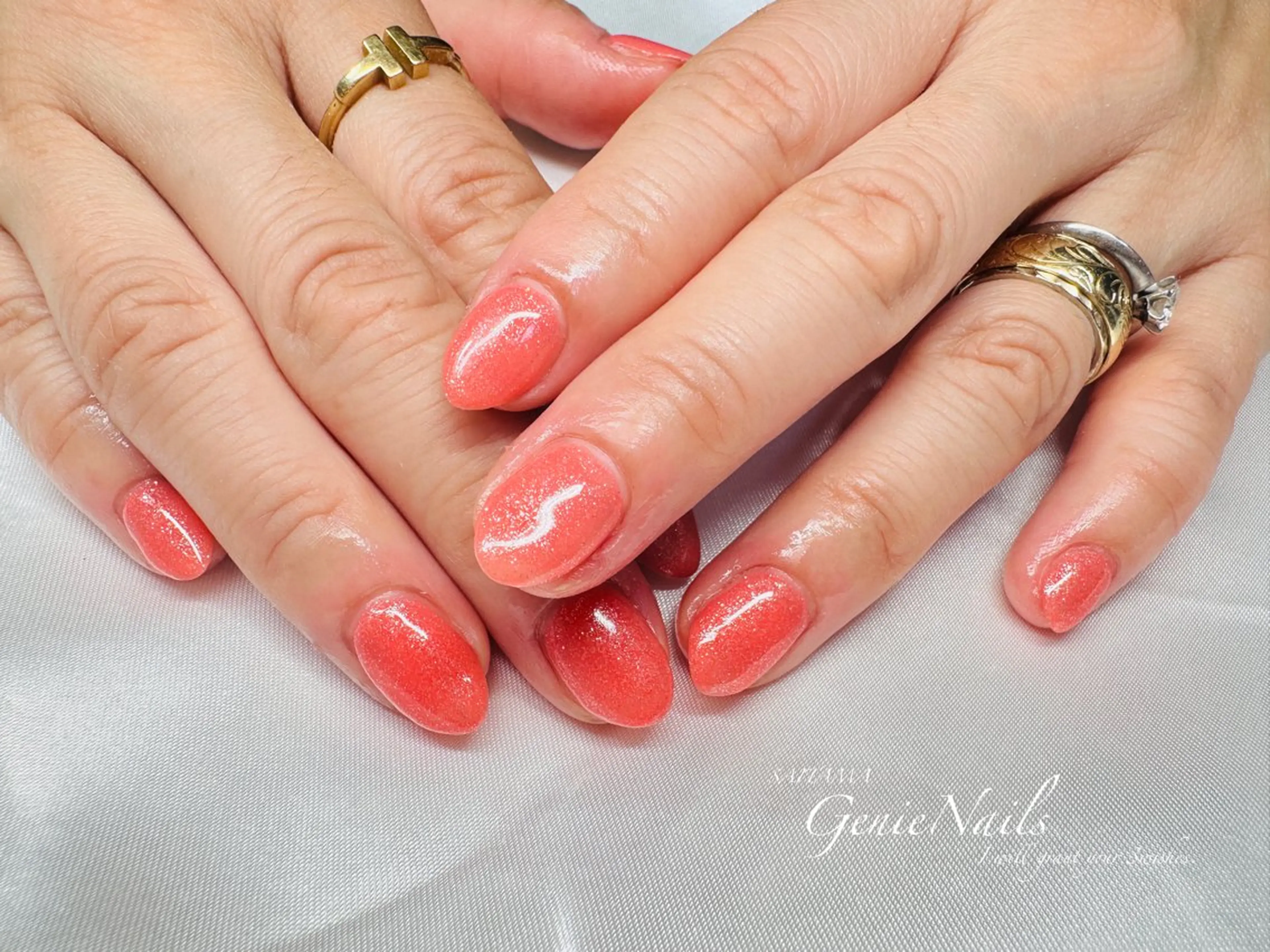 メンズ ネイル アートネイル 長さ出し 氷ネイル・うるうるネイル ロングネイル 持ち込み Genie Nailsのネイルデザイン