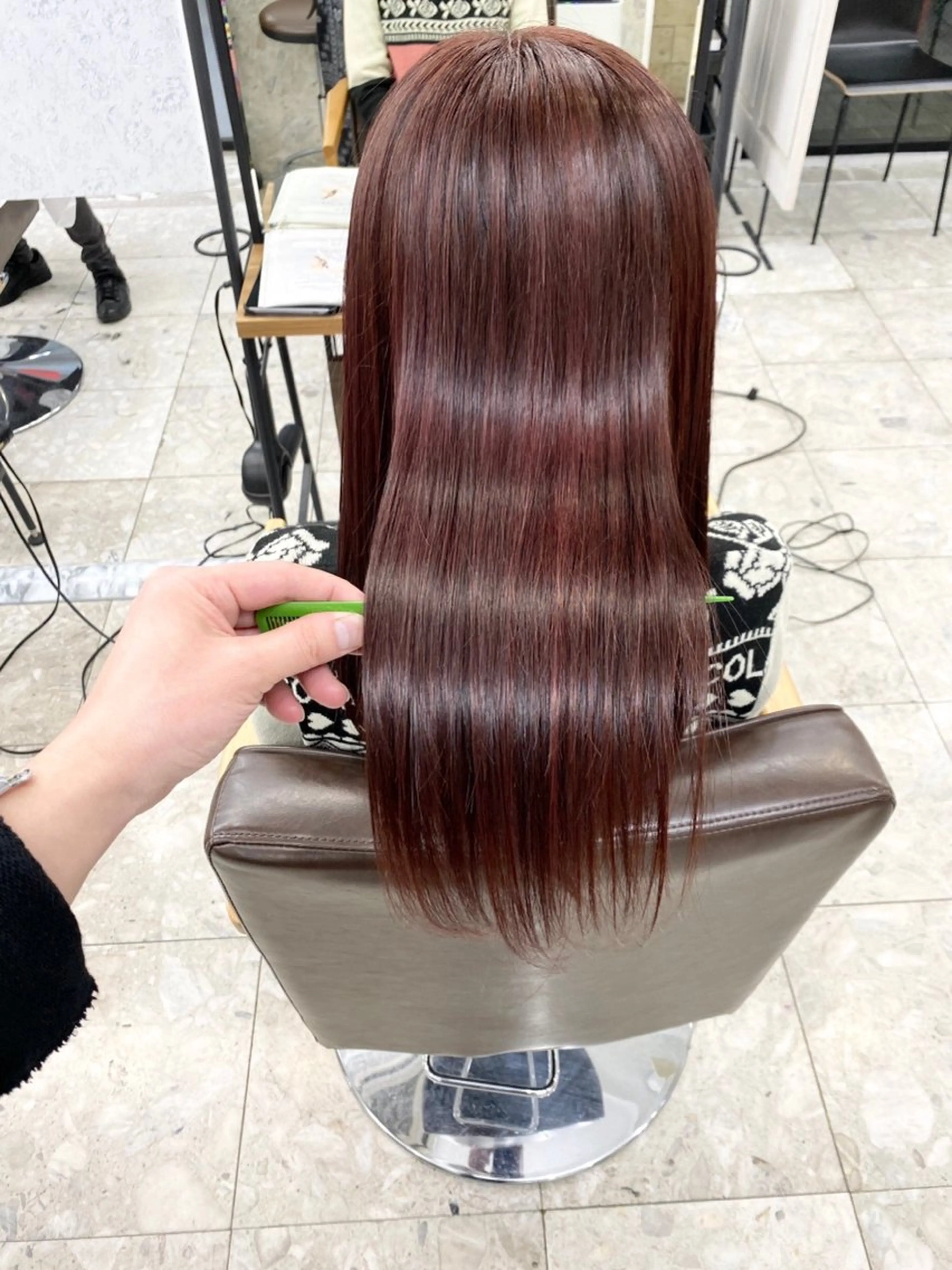 ロング ハイライト&曲がる 縮毛矯正特化 玉置のヘアスタイル