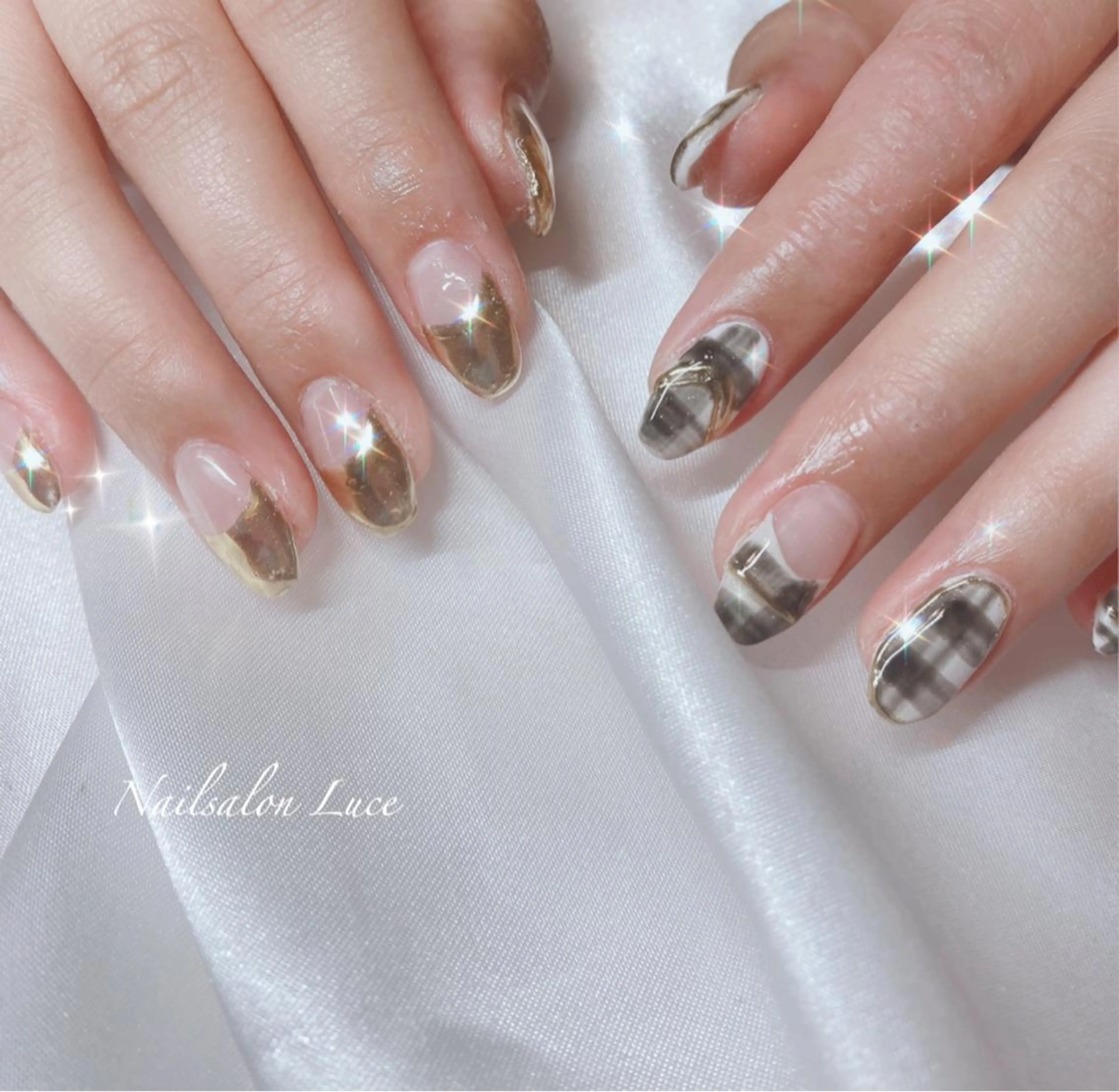 ネイル ジェルネイル ミラーネイル ワンカラーネイル ネイル& 脱毛サロン　Lのマツエク・マツパデザイン