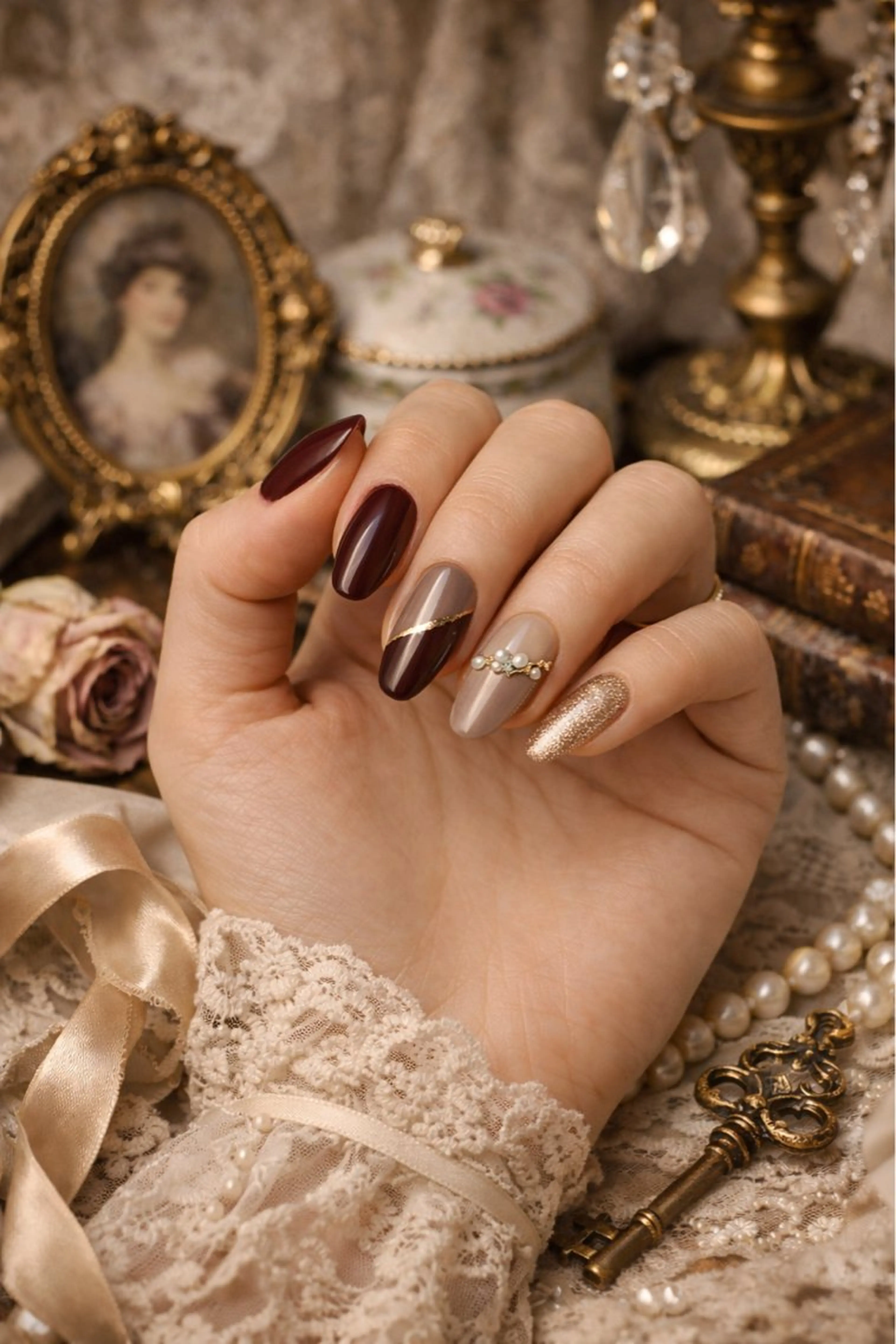 ネイル アートネイル ゴールド ハンドネイル Roger 舞のネイルデザイン