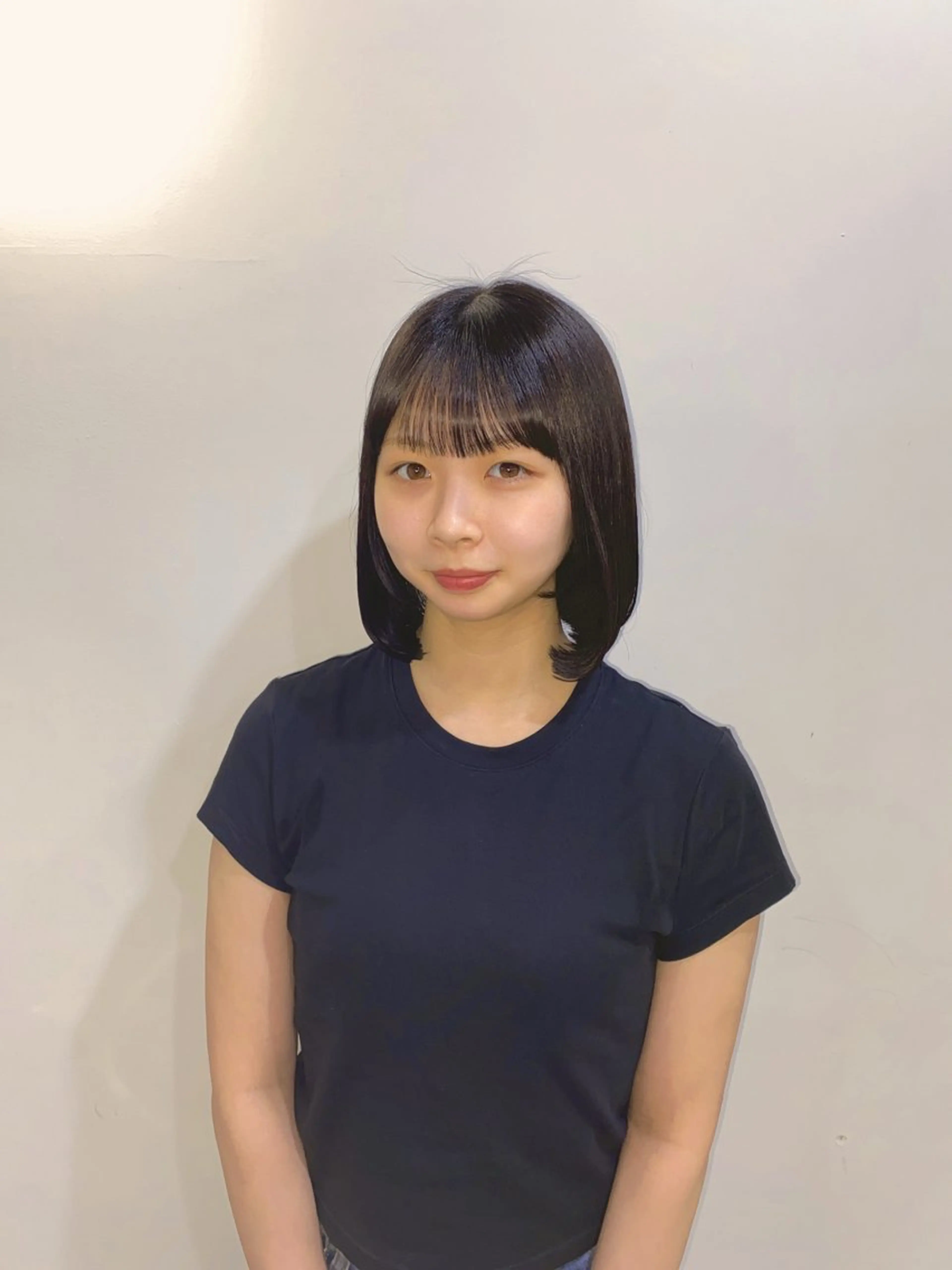 ミディアム カラー ブラウンカラー ダークブラウン ボブ ハナダ メイのヘアスタイル