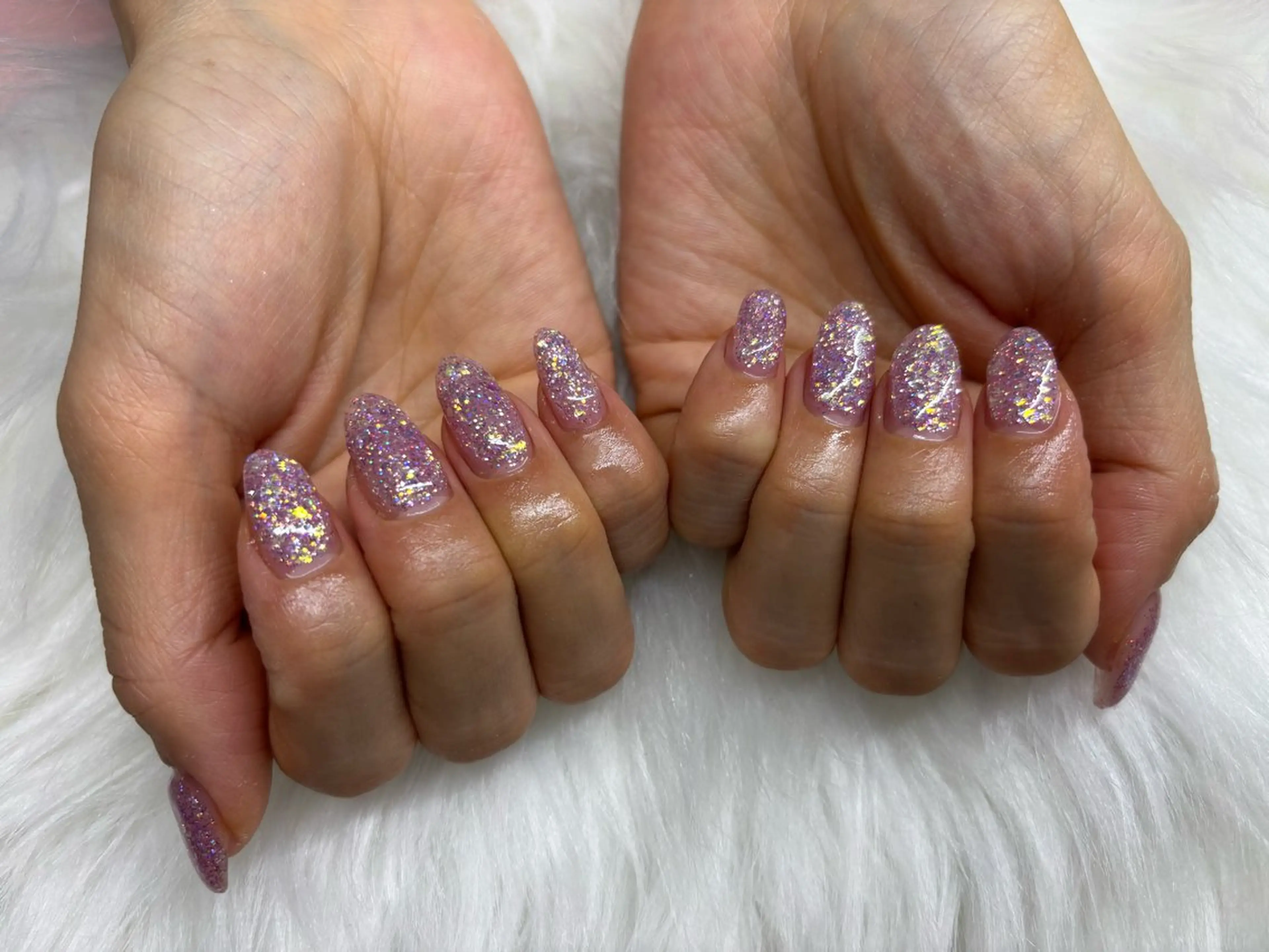 ネイル ラメ(グリッター) ワンカラーネイル ハンドネイル ネイルサロンインタークロス所属・里山 雛のネイルデザイン