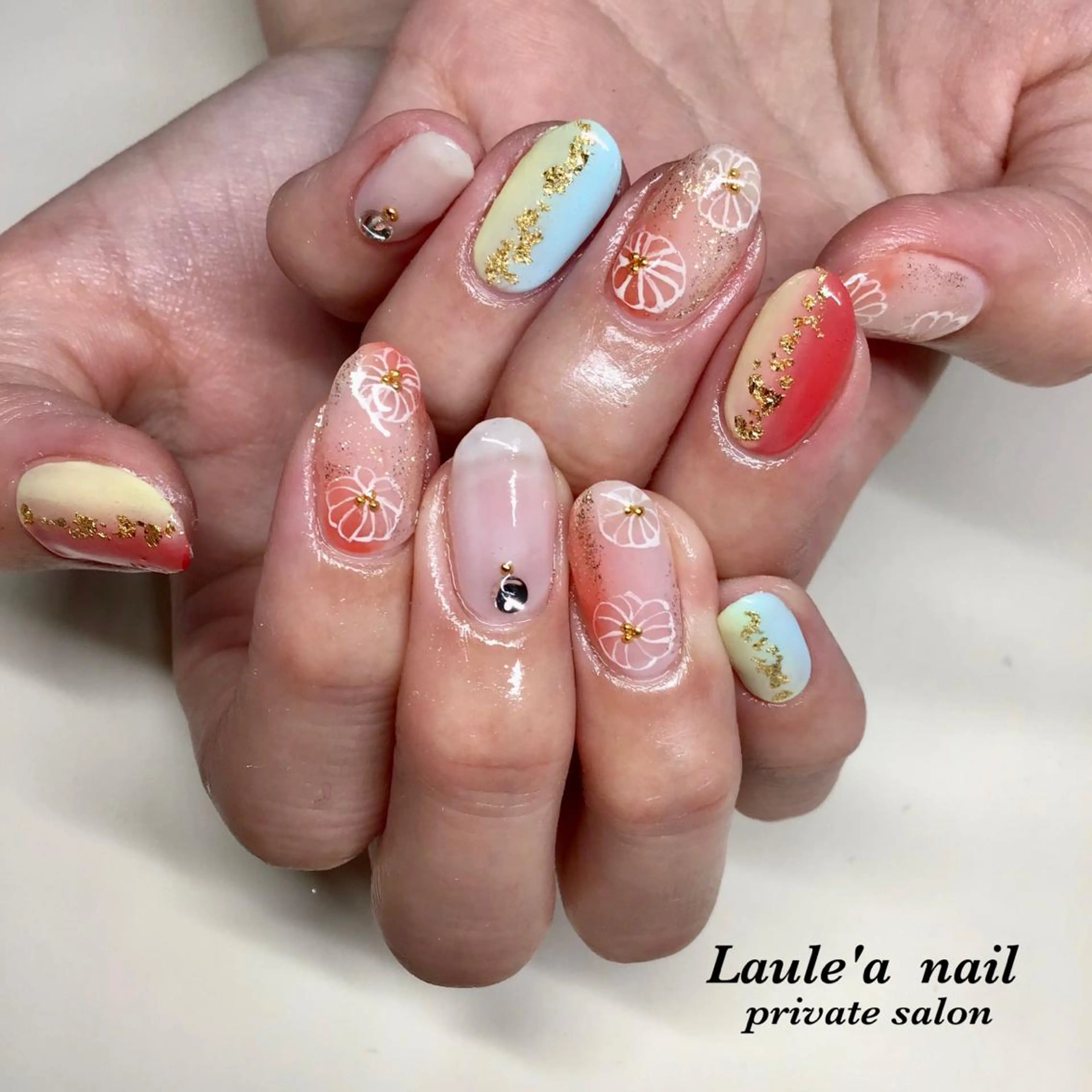 カラー ネイル マツエク・マツパ 福田 加奈のネイルデザイン