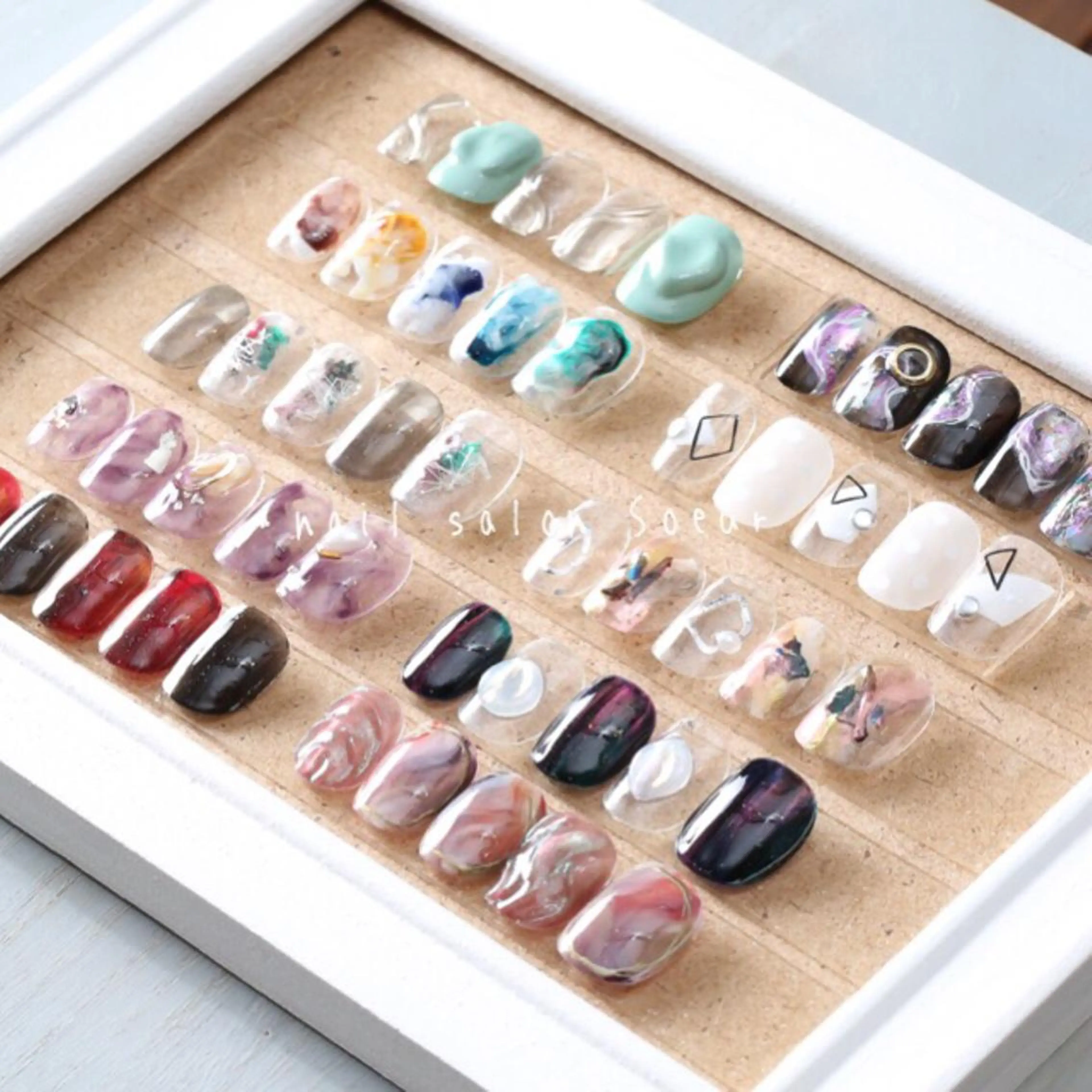 ネイル アートネイル 長さ出し ジェルネイル マットネイル ミラーネイル ハンドネイル nail salon Soeurのネイルデザイン