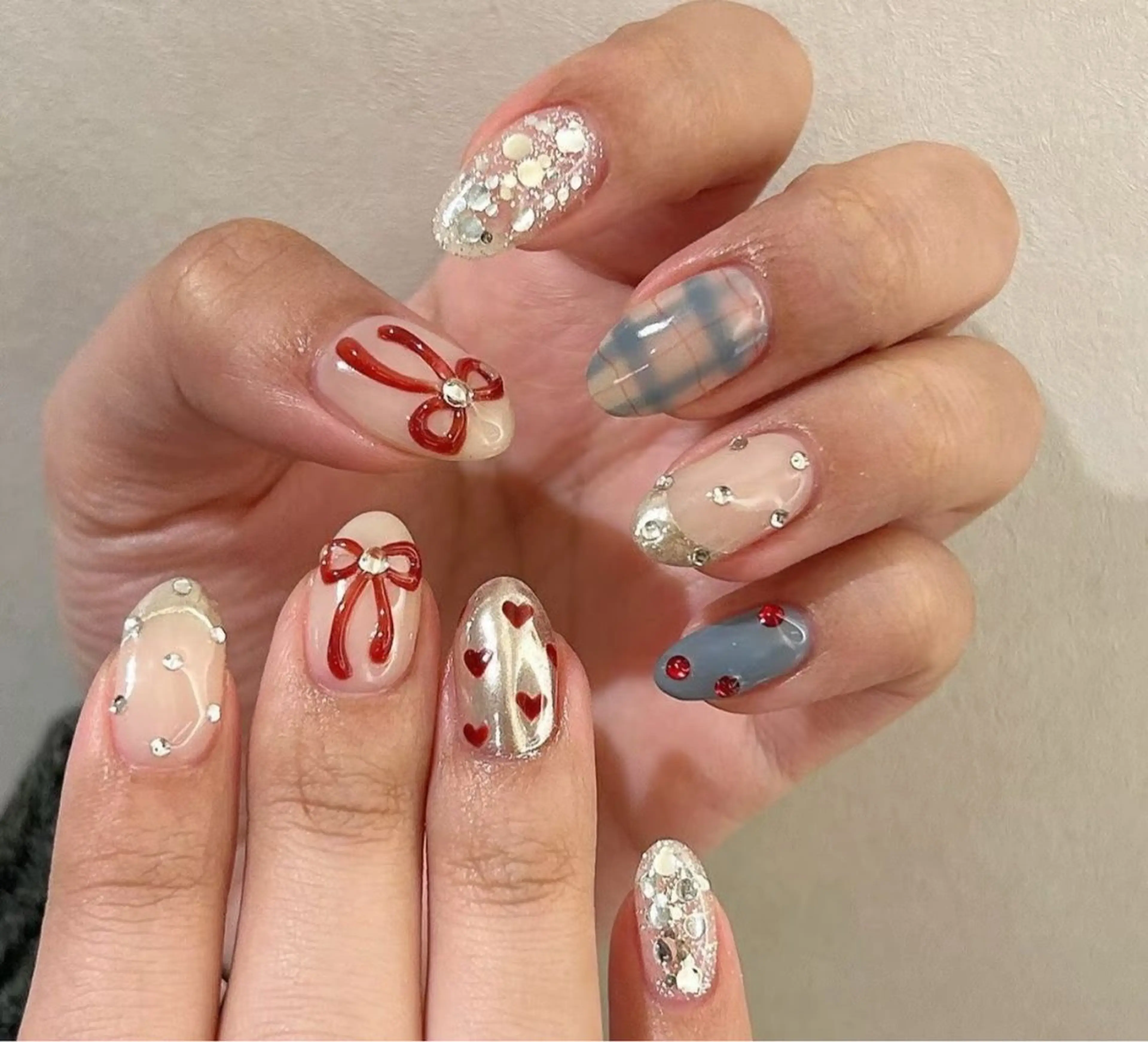 ネイル アートネイル オーロラネイル チークネイル フレンチネイル ガラスフレンチ ハンドネイル 🎀🎀YooLi Nail Salonのネイルデザイン