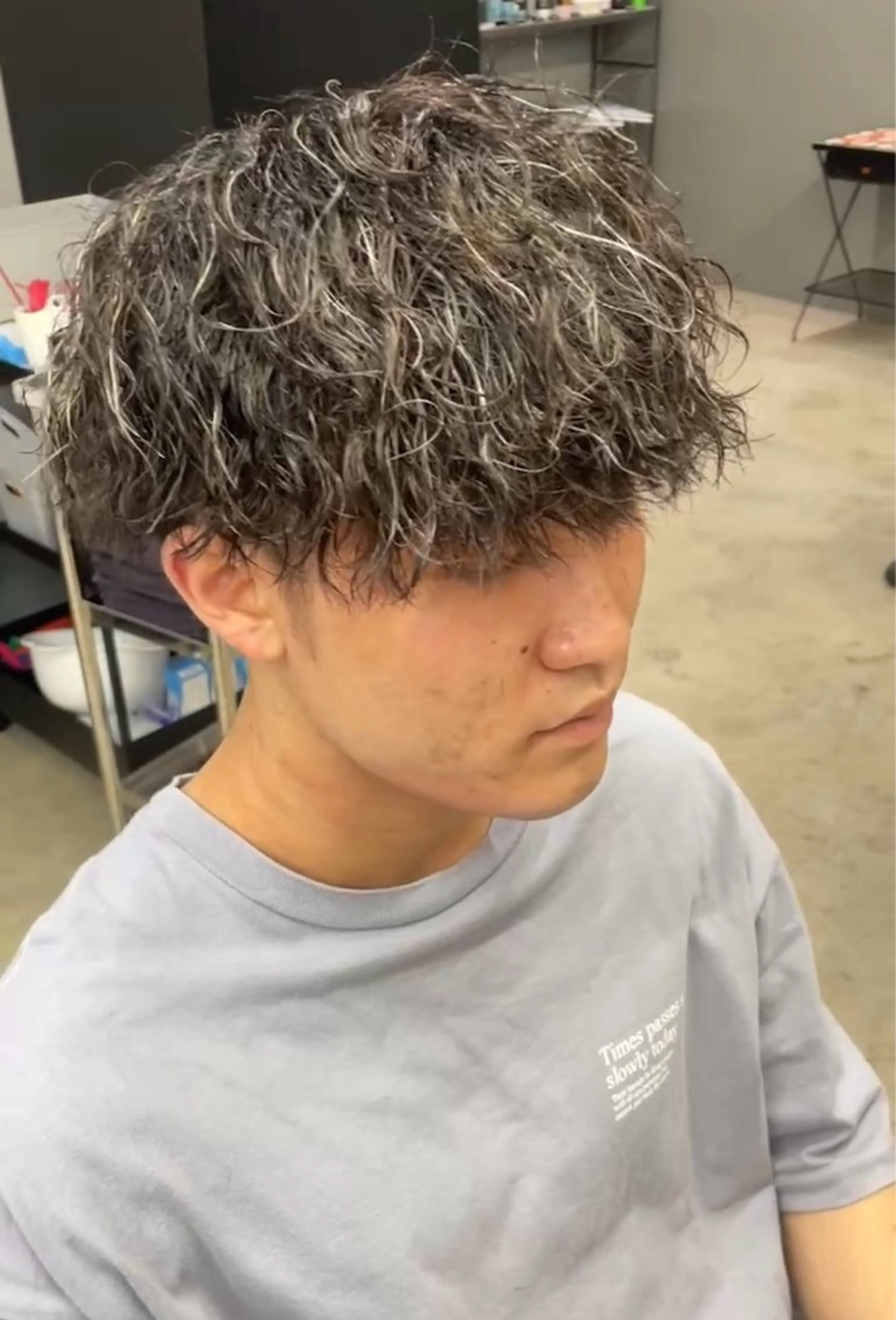 ショート パーマ メンズ カット パーマ メンズ専門サロン wokeのヘアスタイル