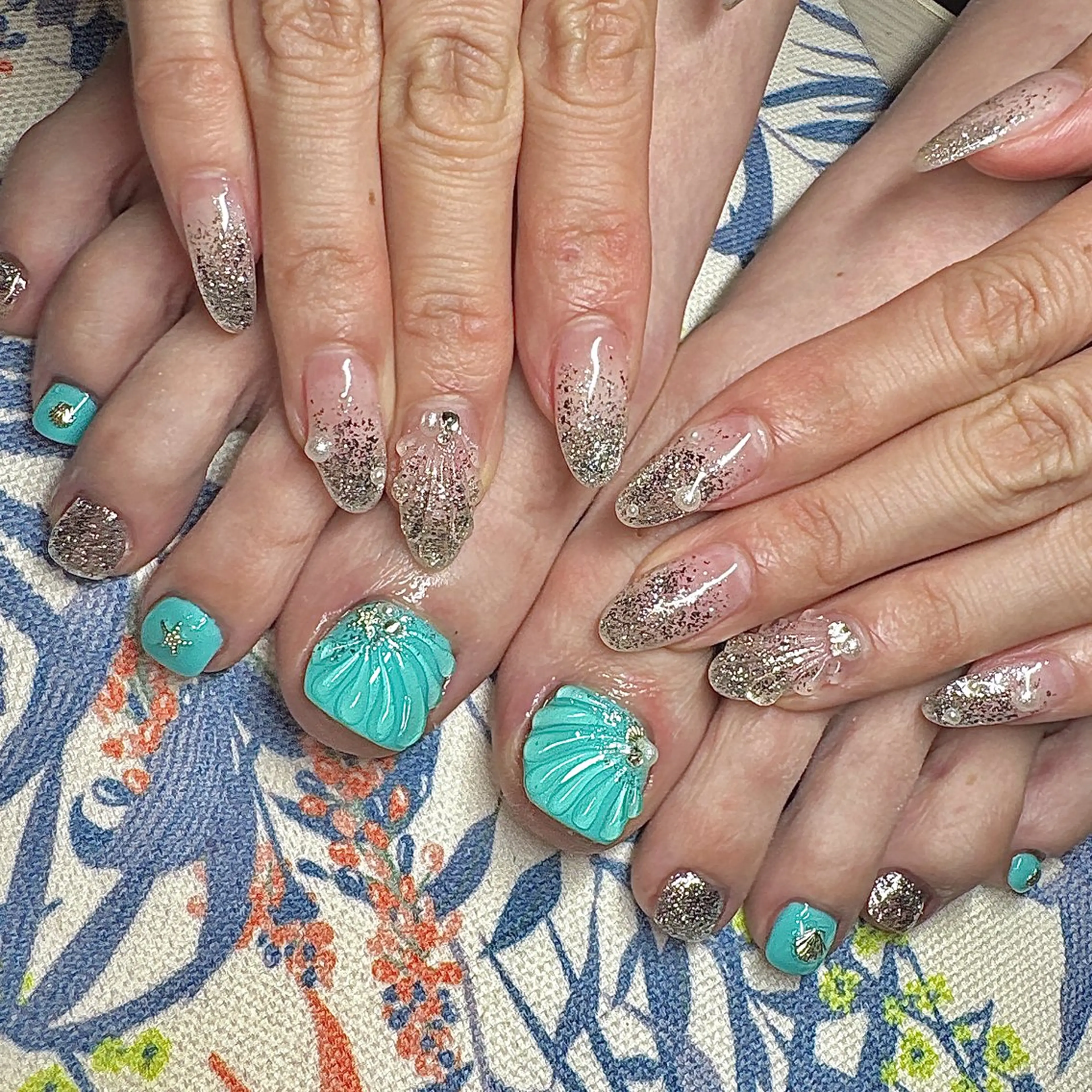 ネイル フットネイル ジェルネイル しば まなみのネイルデザイン