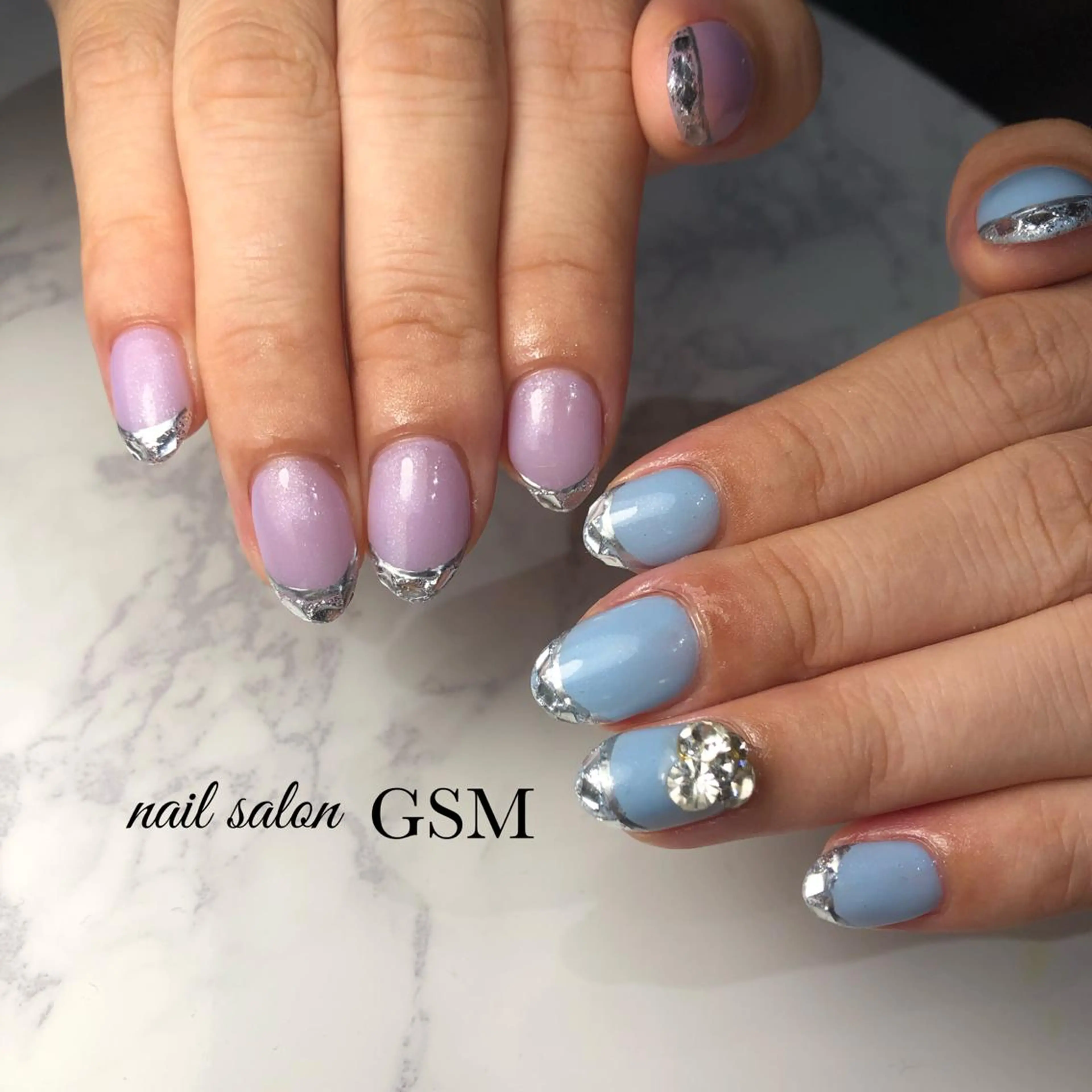 ネイル フレンチネイル ガラスフレンチ ハンドネイル nail salon GSMのネイルデザイン