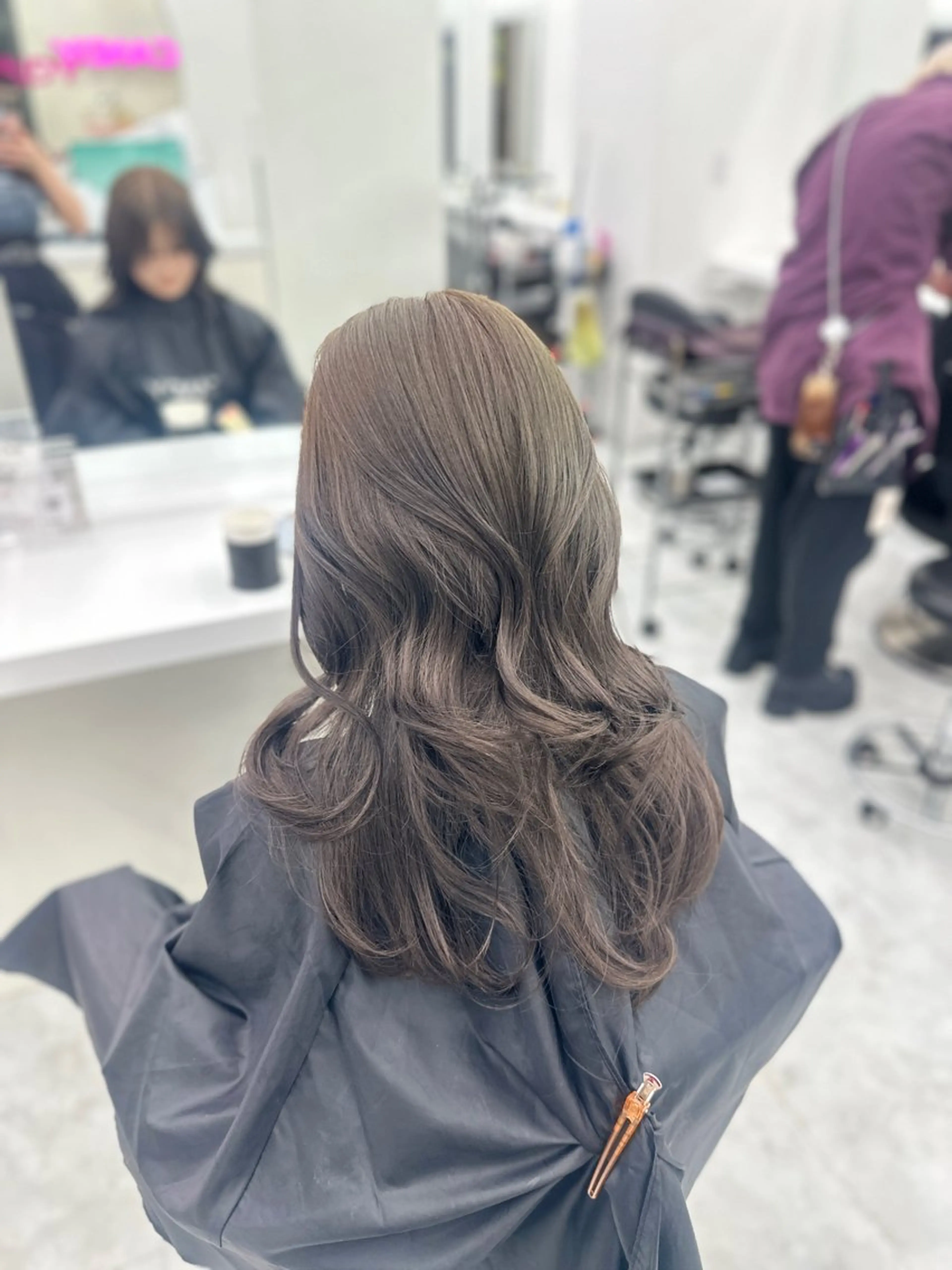 ロング カラー パーマ ヘアアレンジ メンズ キッズ ♥️韓国ヘア レイヤー♥️ゆりのヘアスタイル