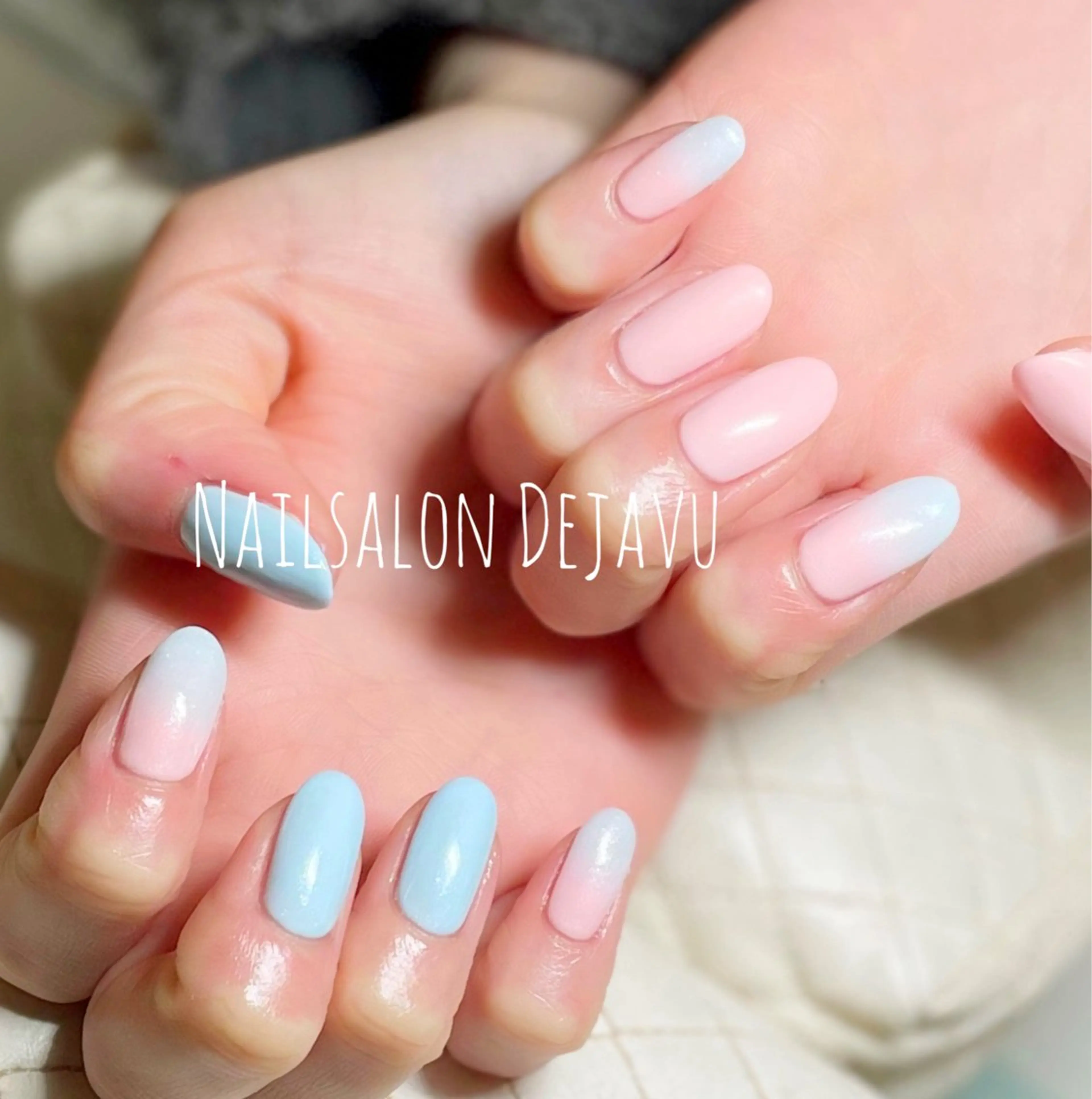 ネイル ブルー グラデーション パステルネイル ピンク Dejavu所属・Nail salon Dejavu 🌿のネイルデザイン