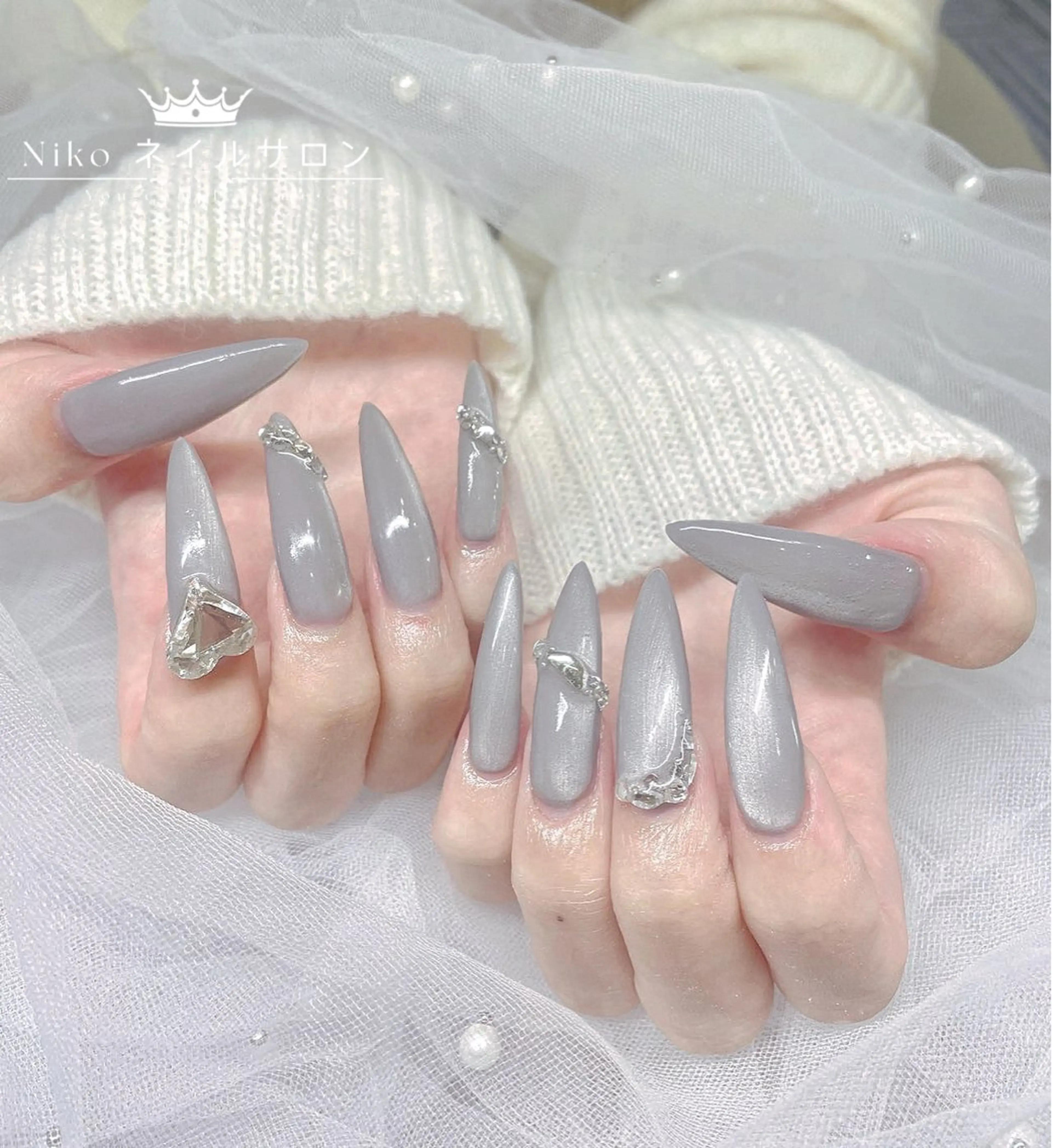 ネイル チークネイル 長さ出し フラッシュネイル フットネイル フレンチネイル Niko Nail salon 銀座本店のネイルデザイン