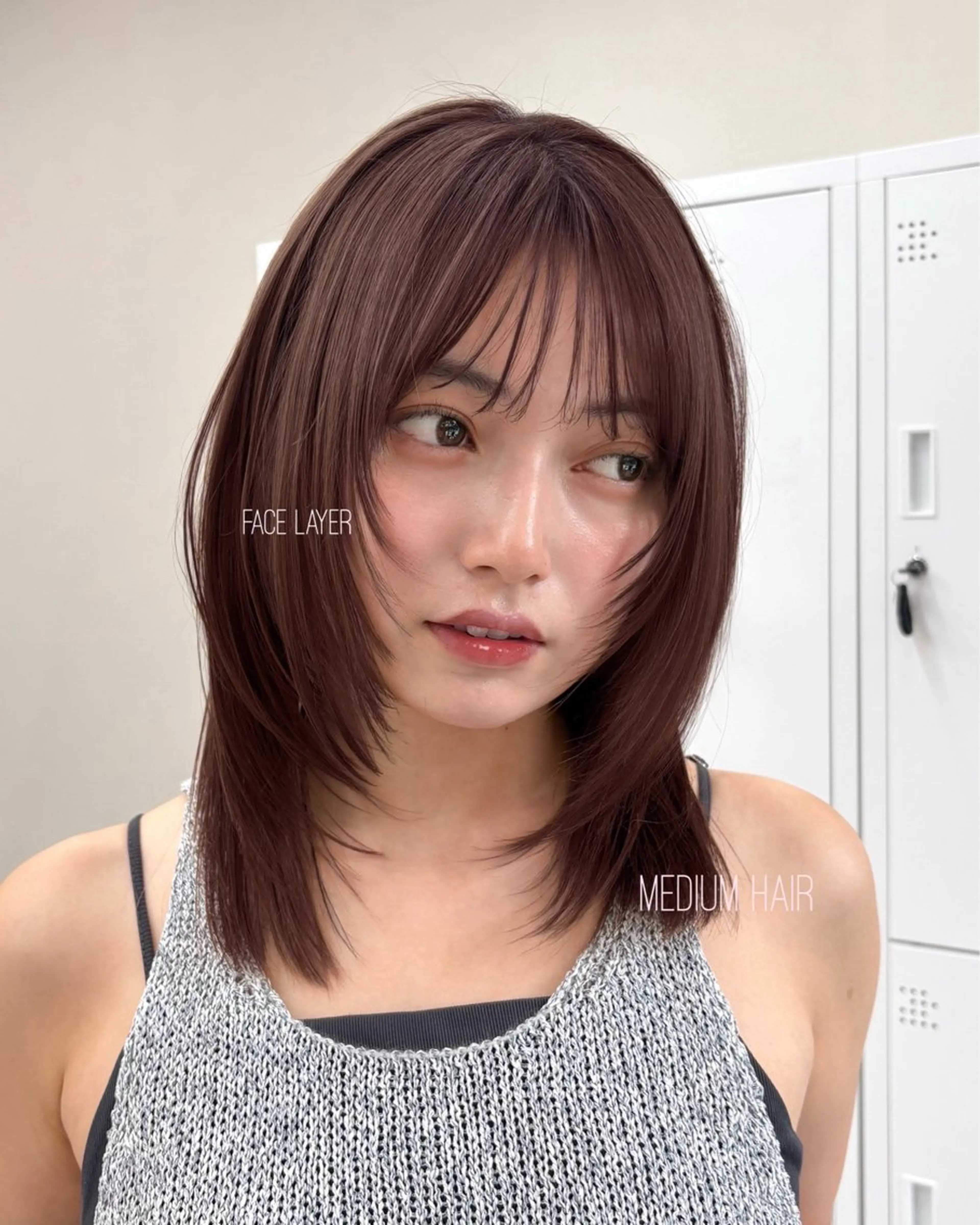 ミディアム カット ヘアカラー トリートメント 後藤 愛美/レイヤーカットのヘアスタイル