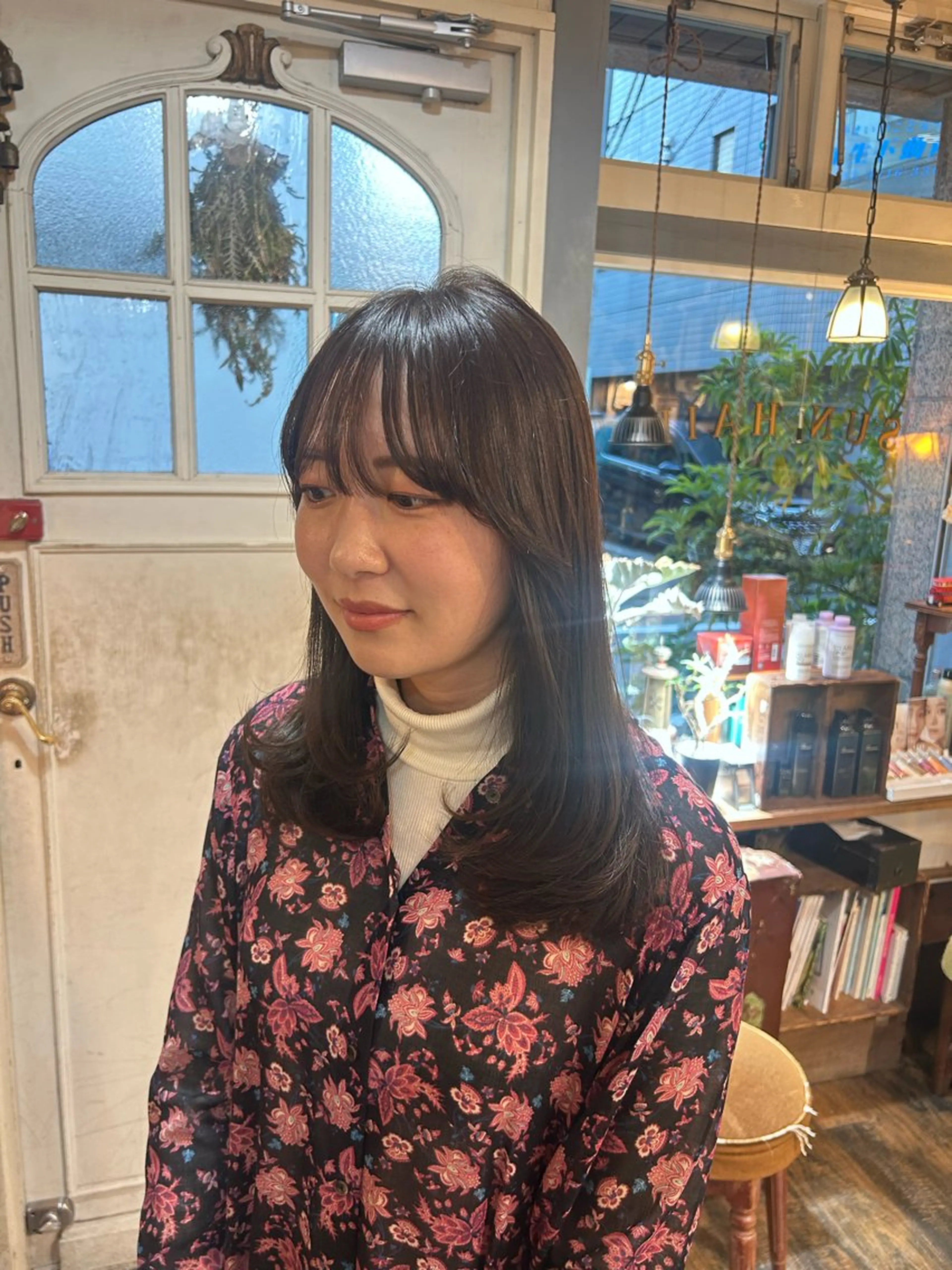 セミロング カラー カット ヘアカラー トリートメント ヘッドスパ 清水千優/パーマ/透 明感カラー/メンズのヘアスタイル