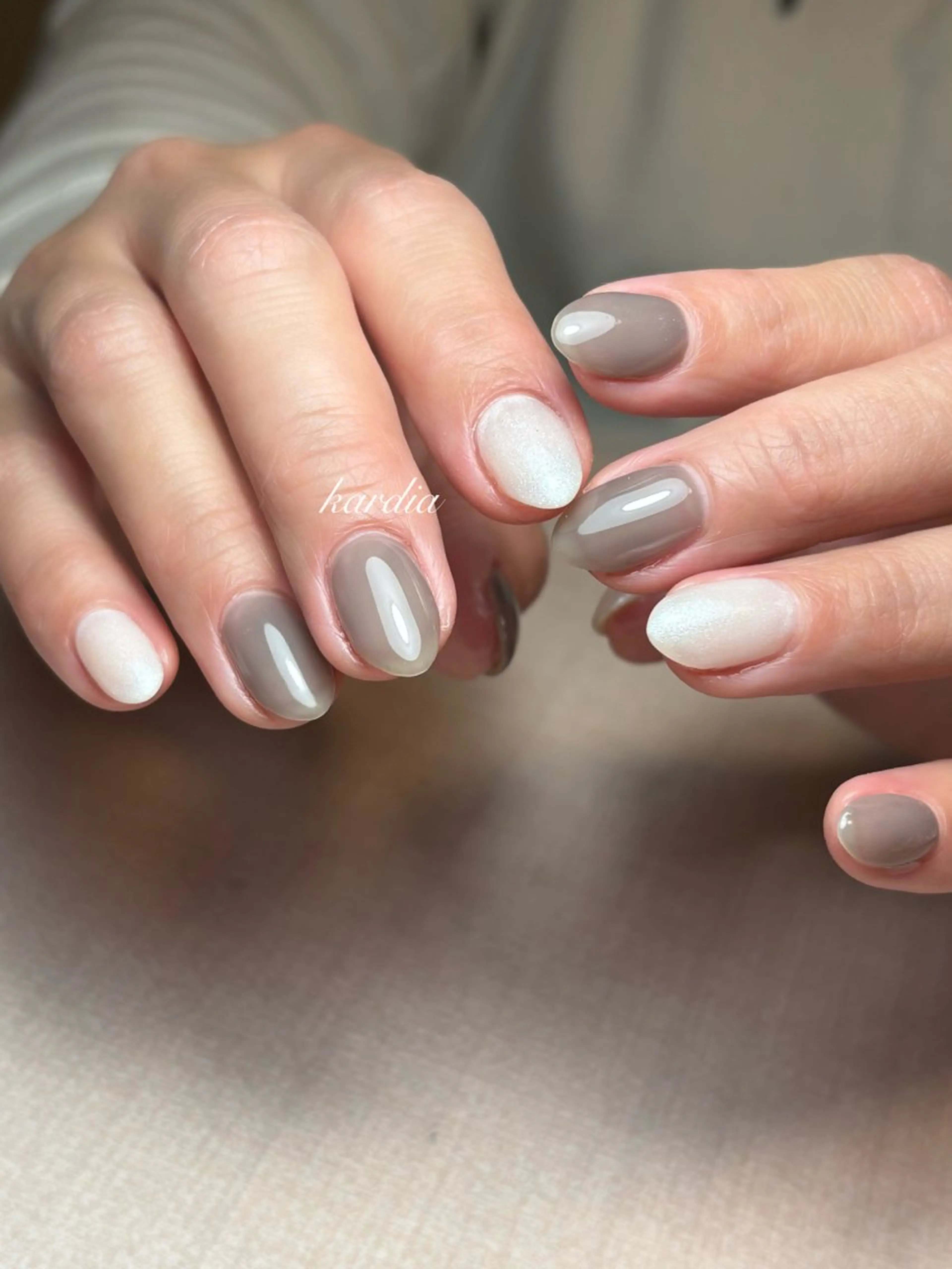 ネイル ハンドネイル καρδιά -ｶﾙﾃﾞｨｱ-のネイルデザイン