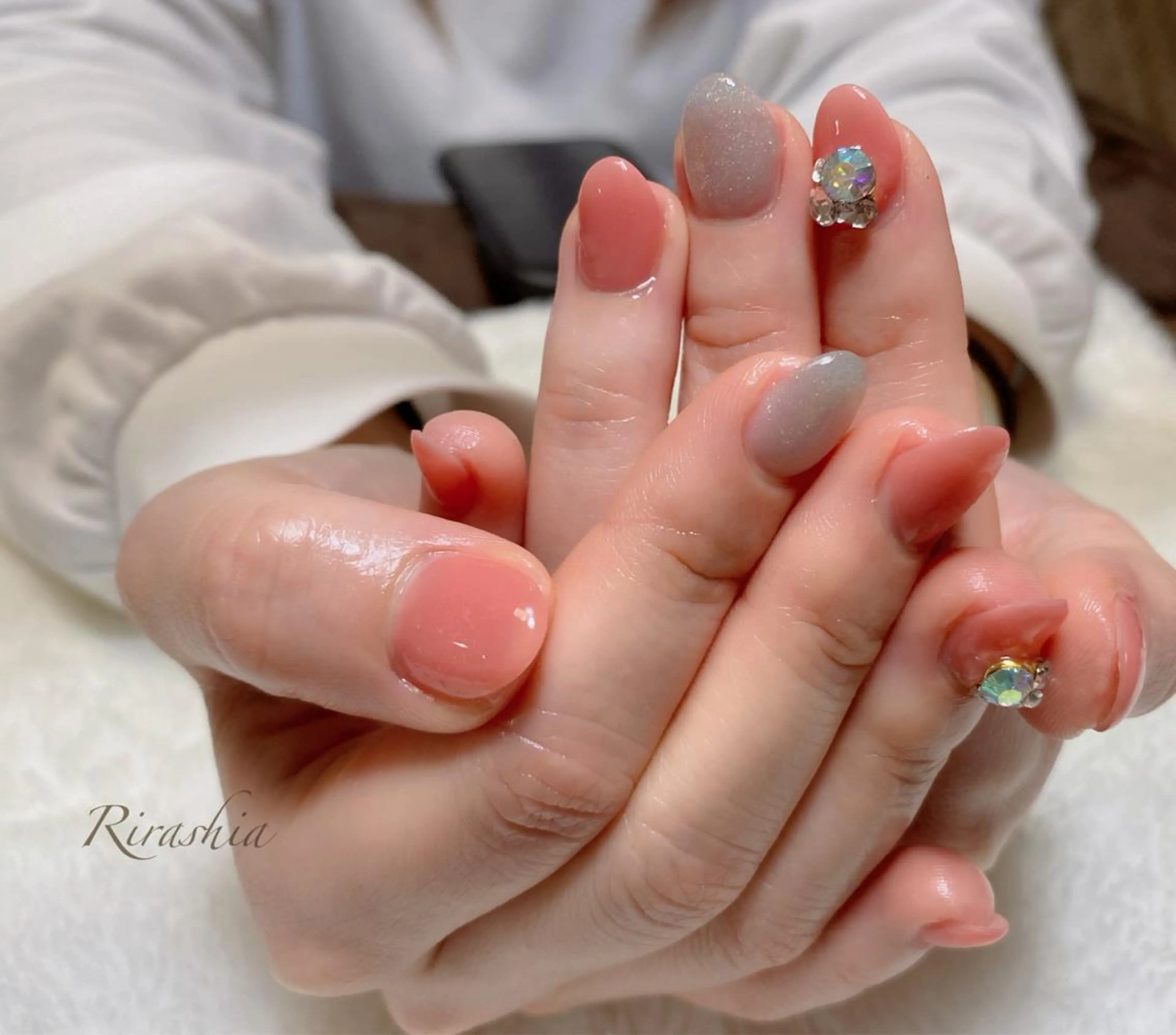 ネイル ハンドネイル ハンドケア うる艶/透明感 Rirashaのネイルデザイン