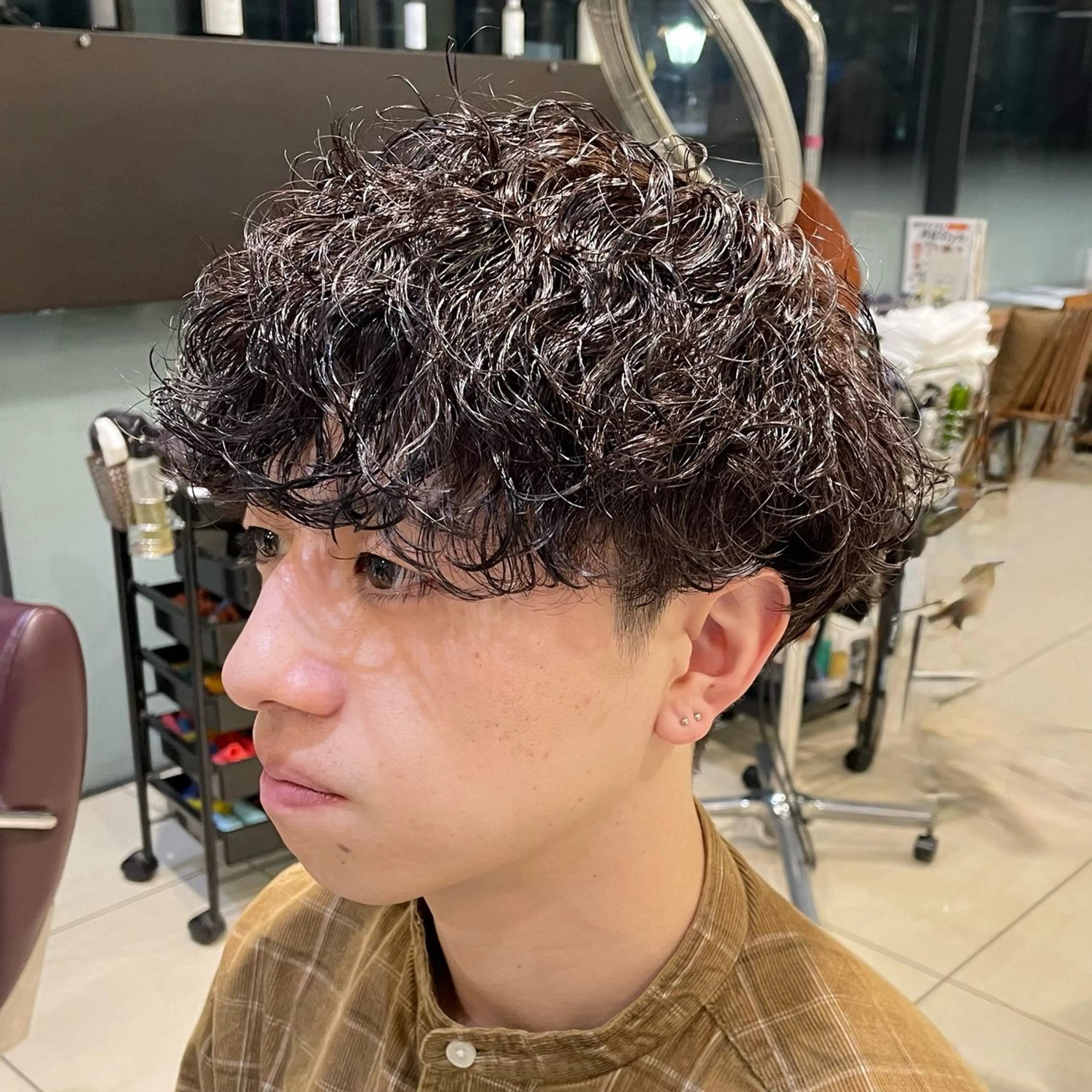 ショート パーマ パーマ 韓国風パーマ🌿コテ 巻き風パーマ/るいのヘアスタイル