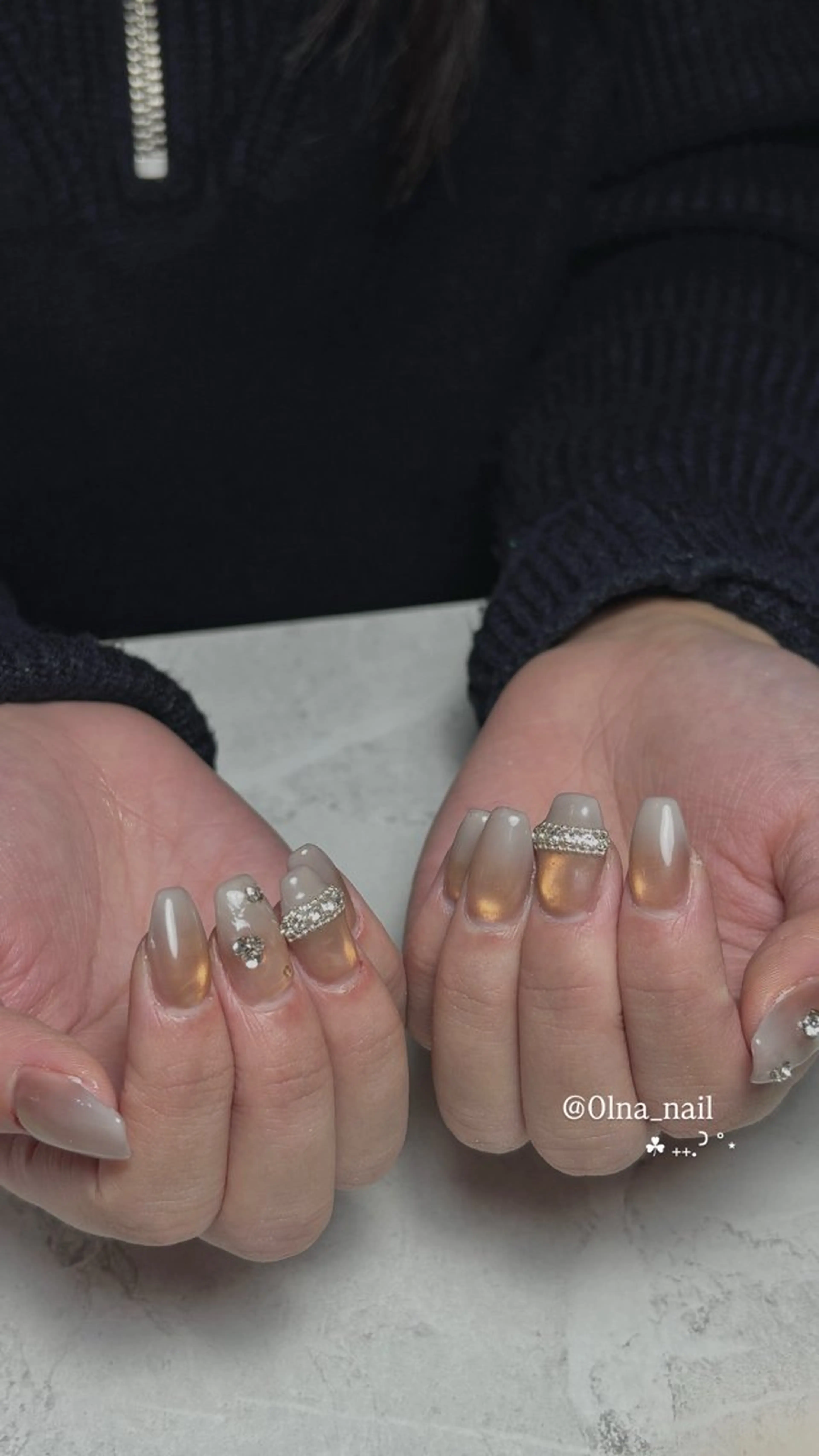 ネイル グラデーション マグネットネイル nanami ☘︎ ݁˖.ᐣ ˚⋆のネイルデザイン