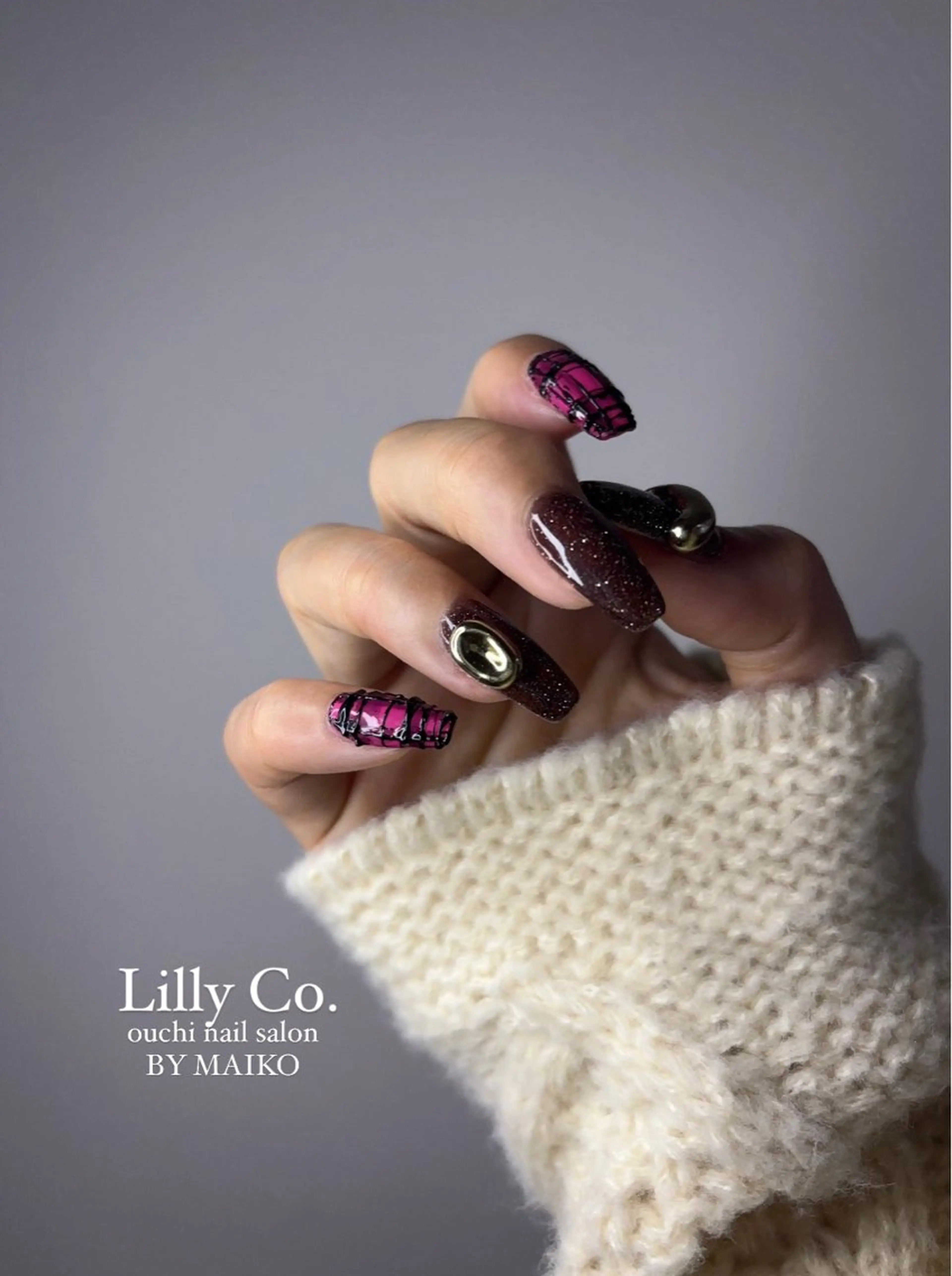 ネイル フラッシュネイル ピンク ハンドネイル ハンドケア Lilly Co.のネイルデザイン