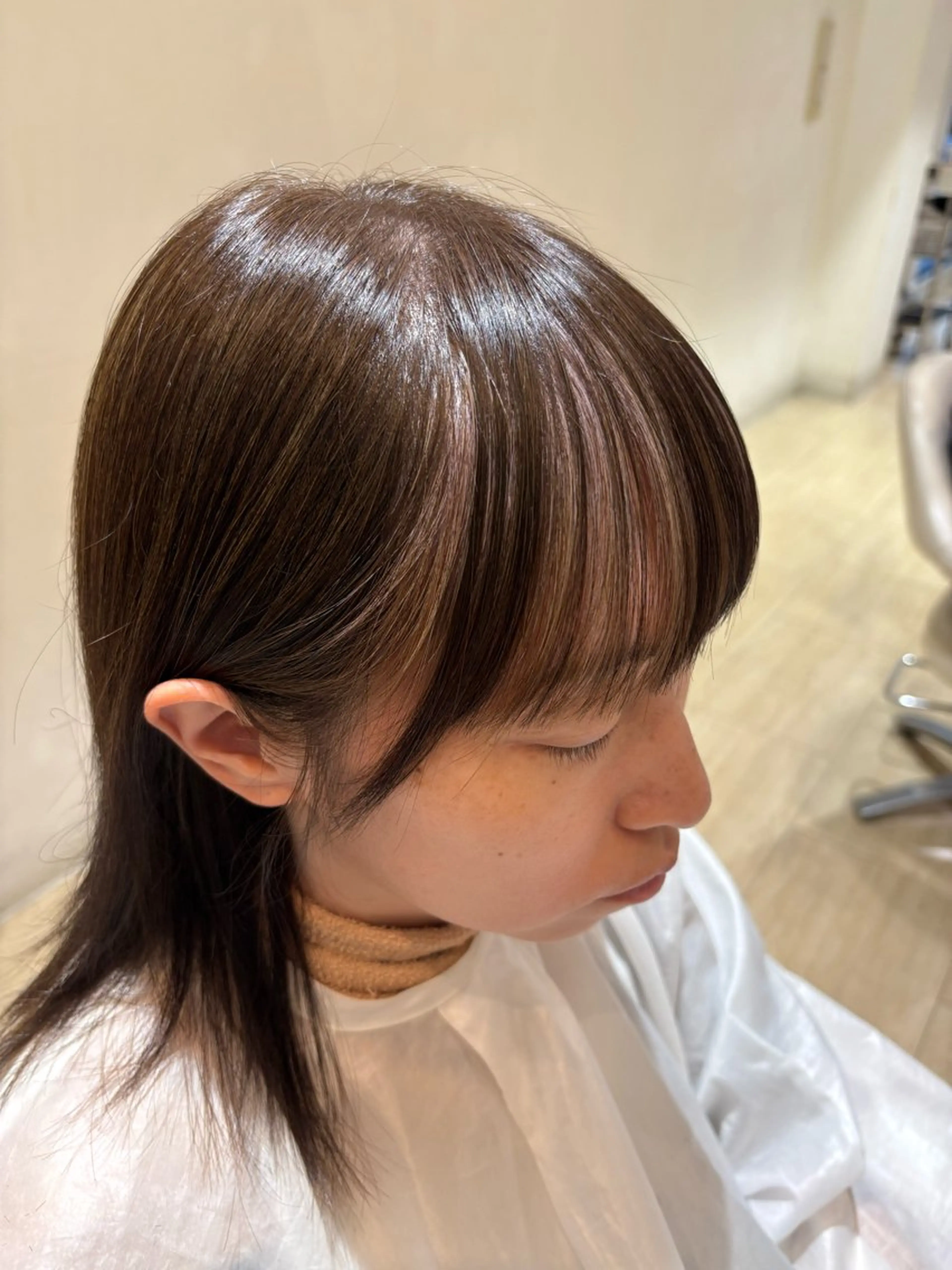 セミロング 顔周りカット 似合わせカット カット 骨格肌色 似合わせ/YUKAのヘアスタイル