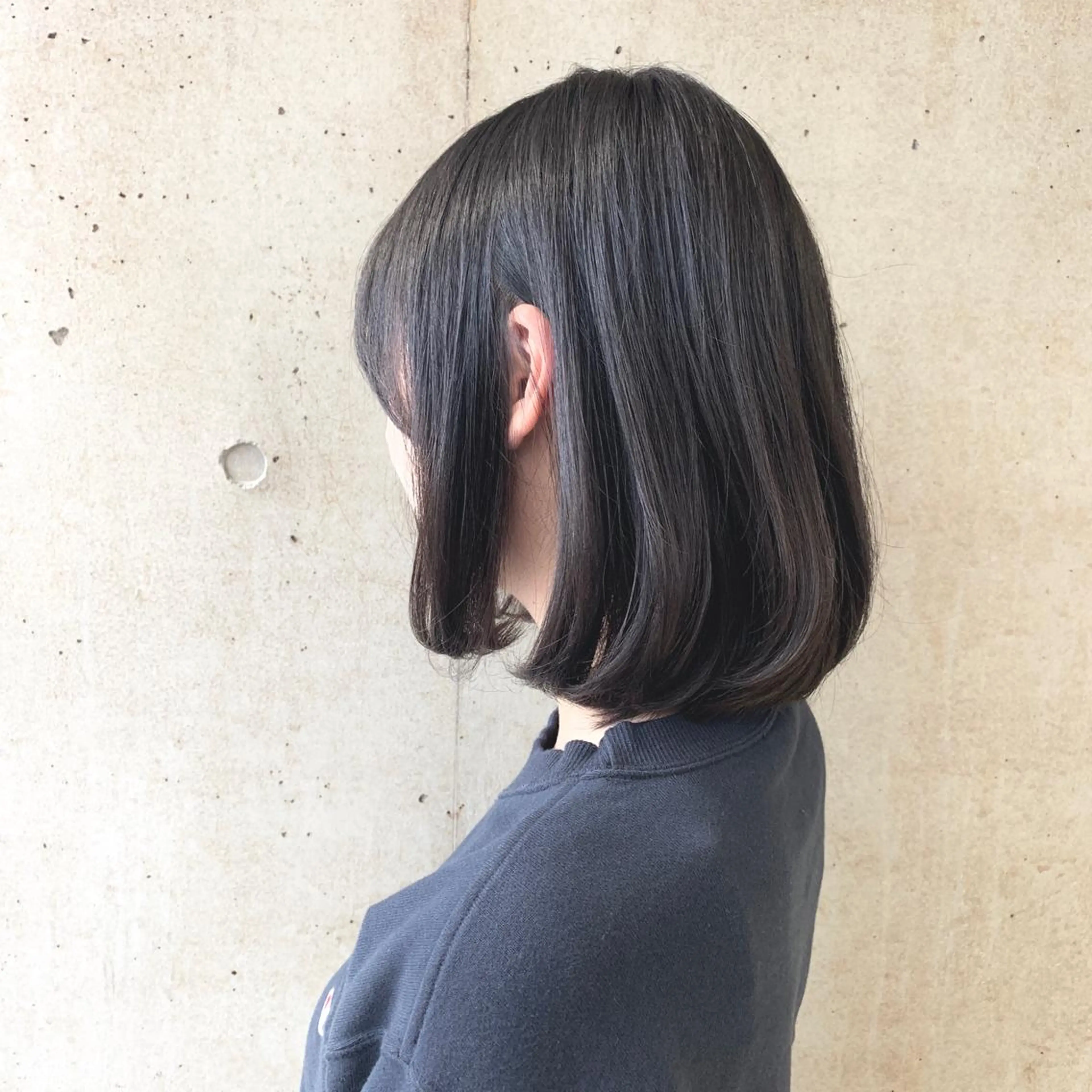 ミディアム カラー 透明感カラー ボブ 二宮 早智子のヘアスタイル