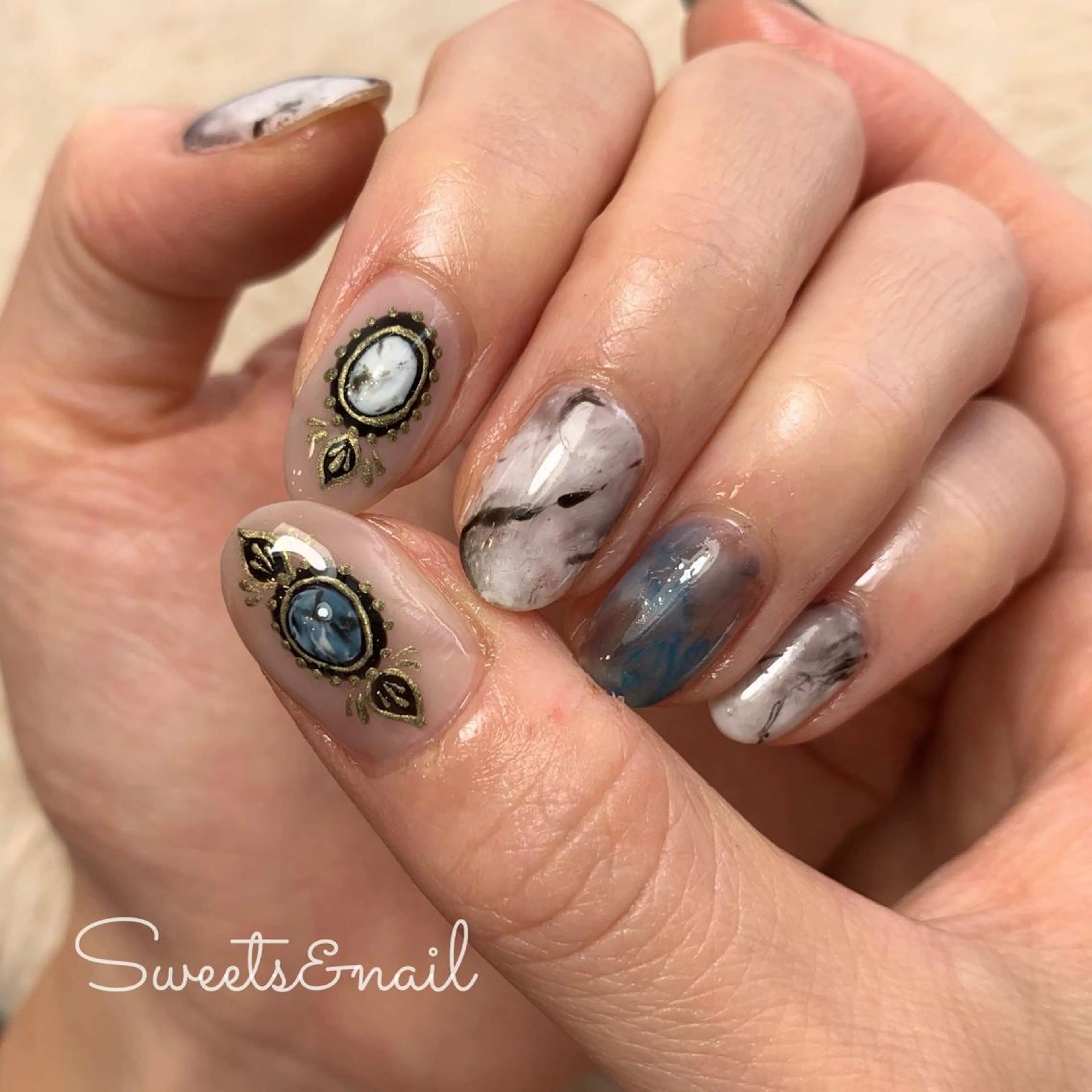 ネイル 大理石ネイル(マーブル) Sweets＆ nail みなこのネイルデザイン