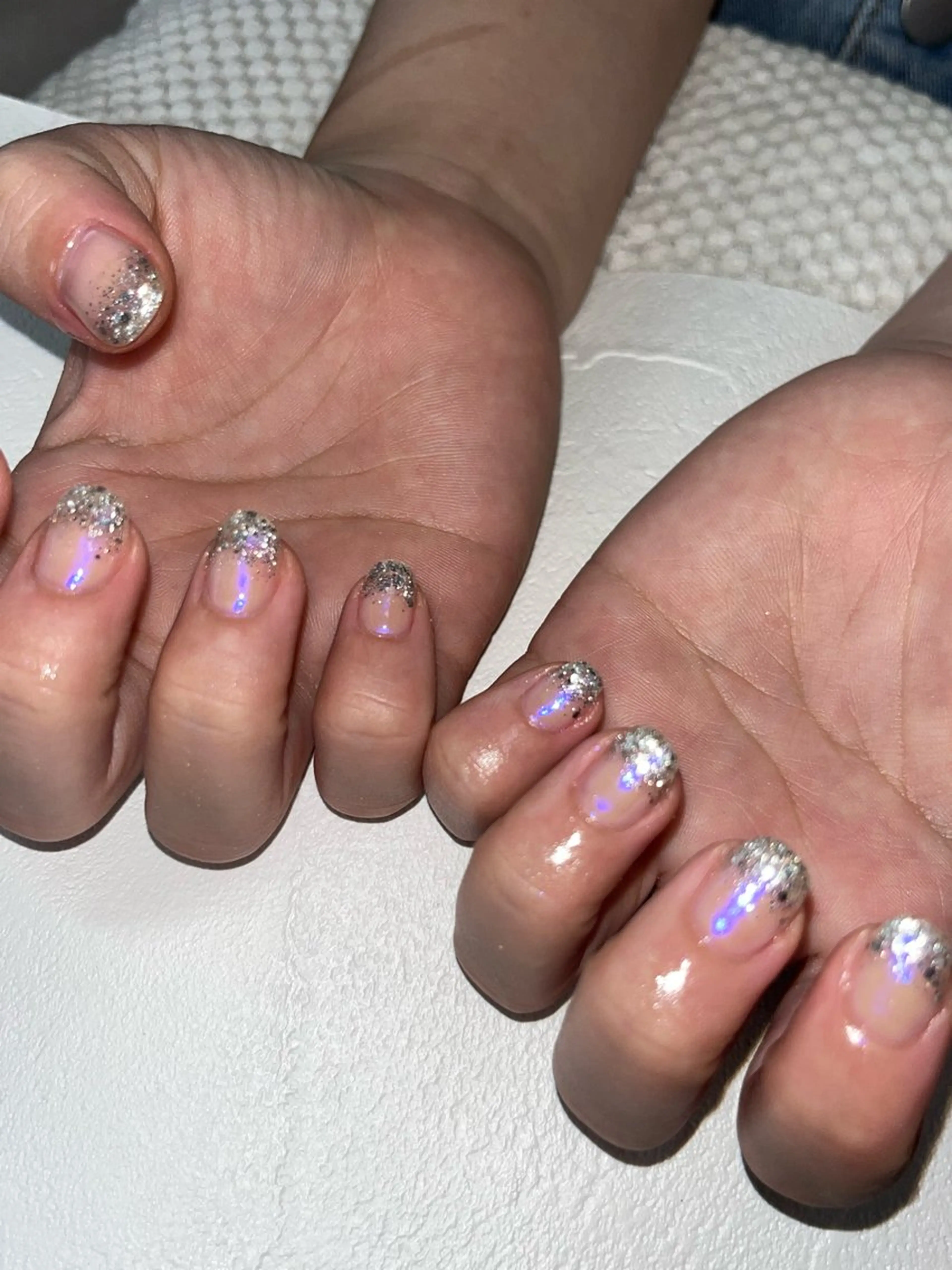 ネイル オーロラネイル フラッシュネイル ジェルネイル tamu nail 　金町のネイルデザイン