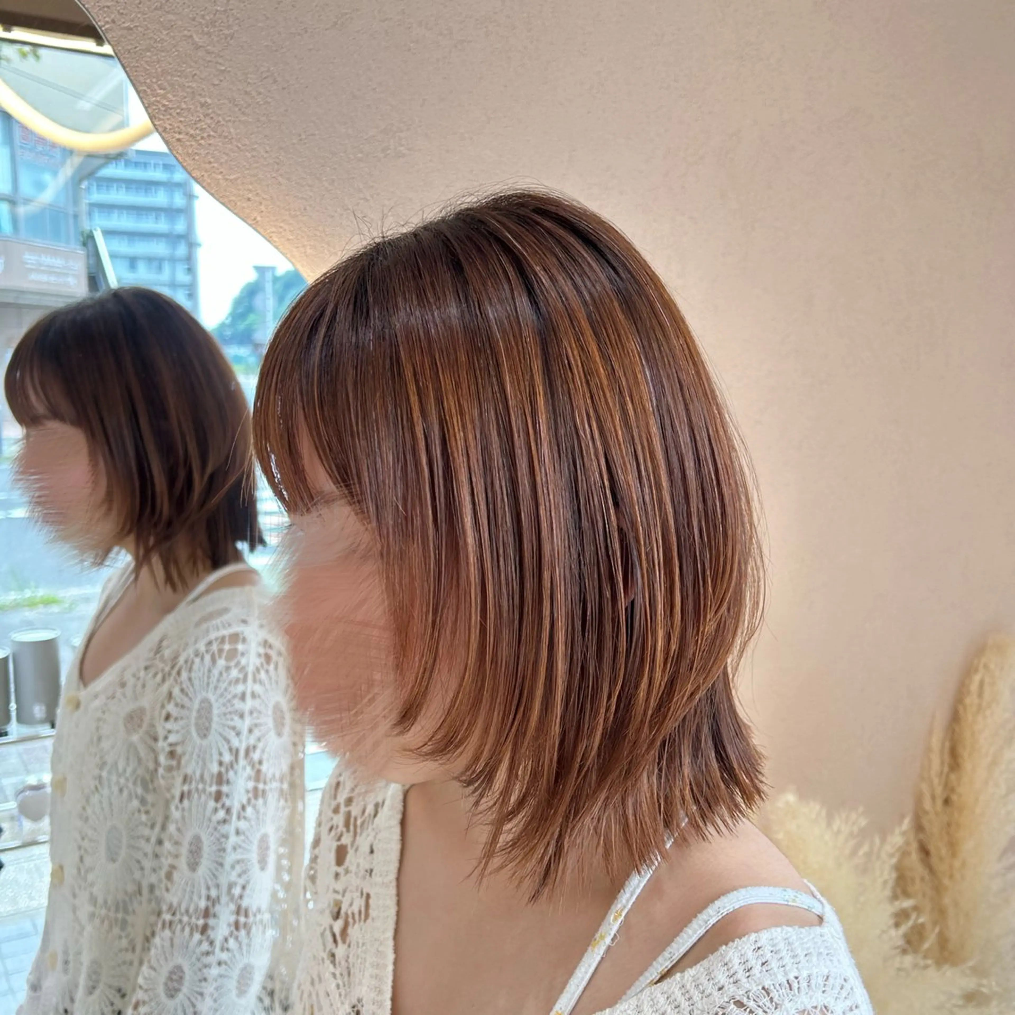 ミディアム レイヤー/艶髪カラー 🌷油科あい🌷のヘアスタイル