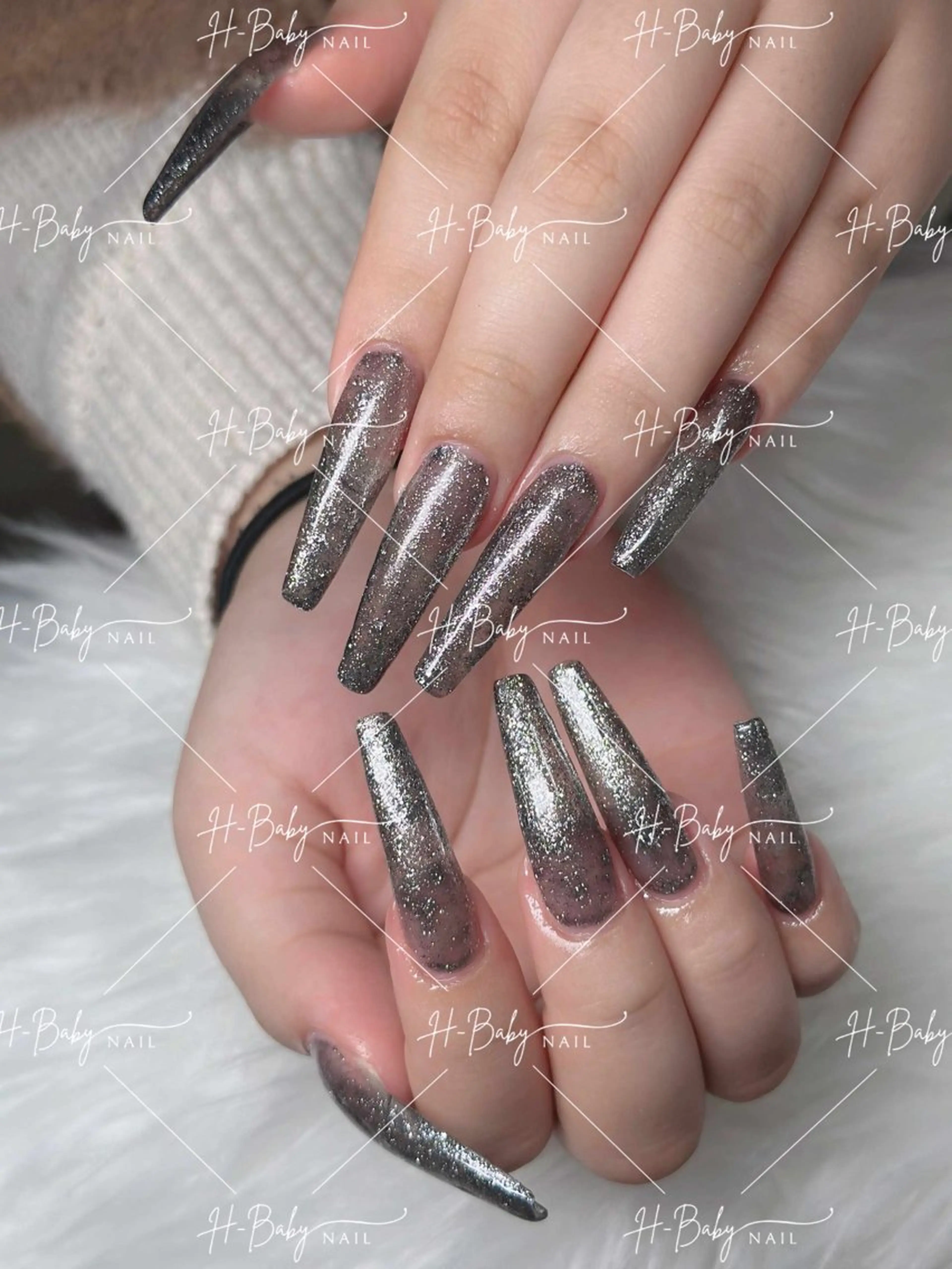 ネイル オーロラネイル フレンチネイル ジェルネイル ハロウィン 韓国ネイル ハンドネイル neco H.babynailのネイルデザイン