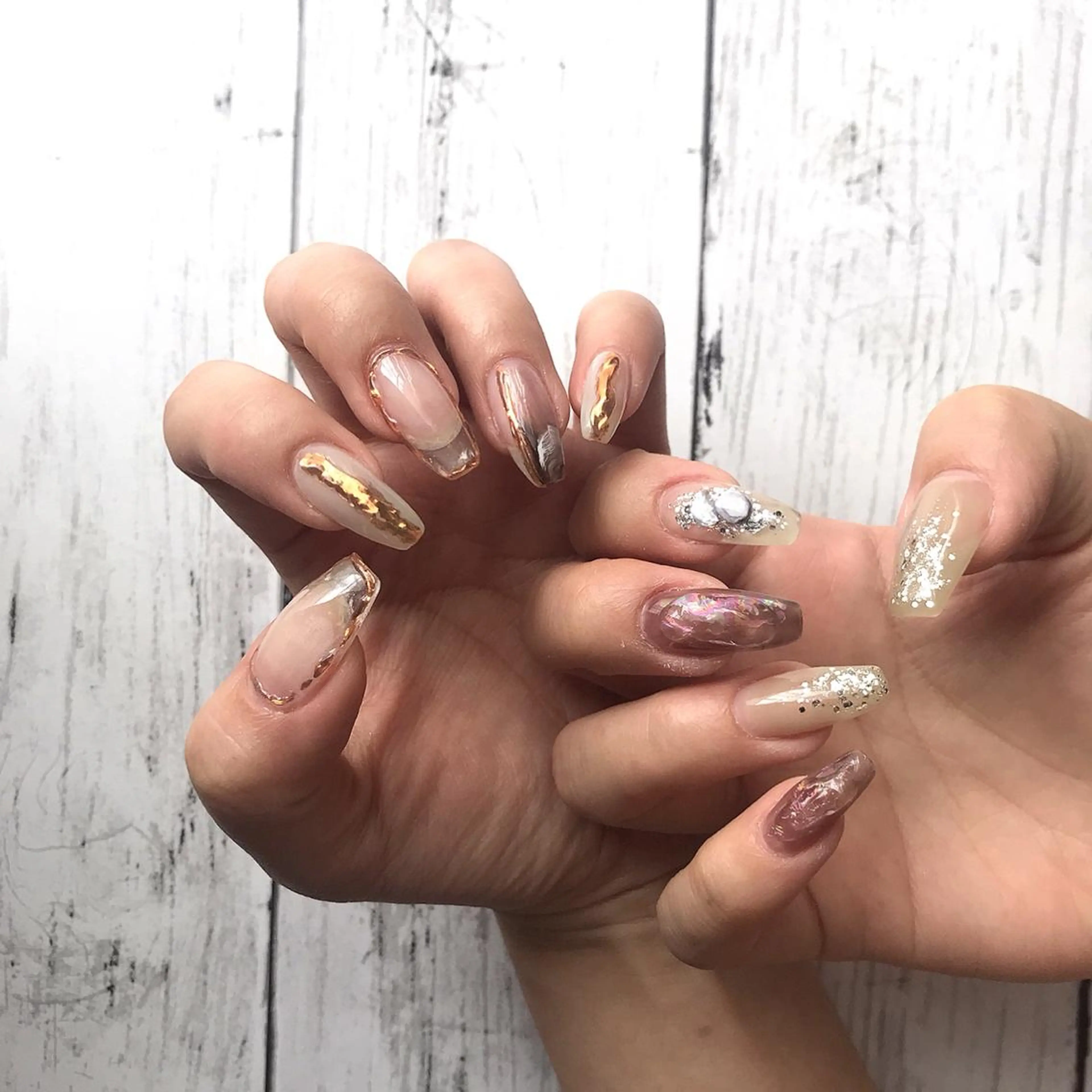 ネイル クリアネイル 長さ出し フレンチネイル Allure小山店 後藤文香のネイルデザイン