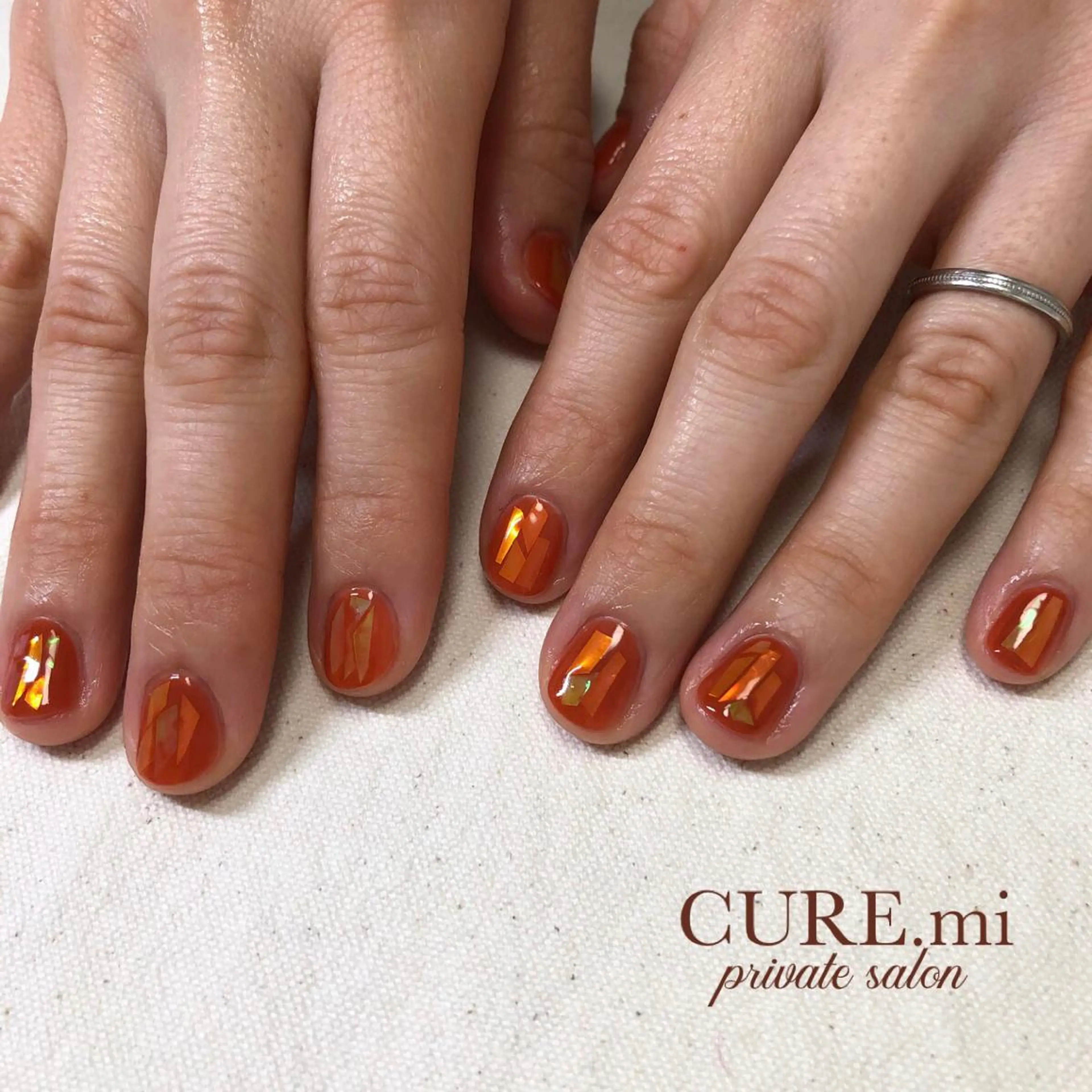 ネイル オレンジ ハンドネイル ハンドケア 伊藤 美香のその他イメージ