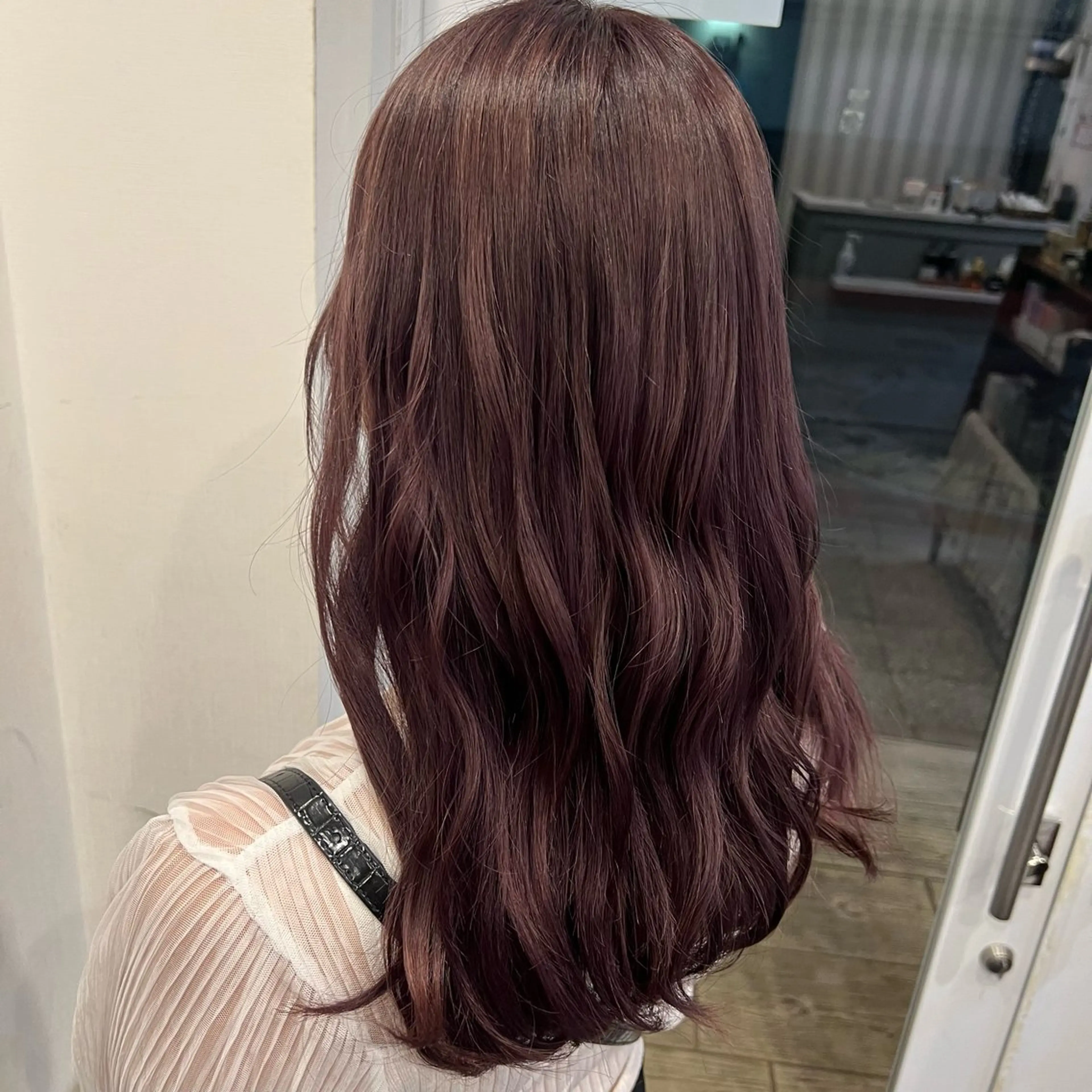 ロング カラー アッシュ ブリーチ ブラウンカラー ピンクカラー ピンクブラウン 🥀さとう ゆうな🥀のヘアスタイル
