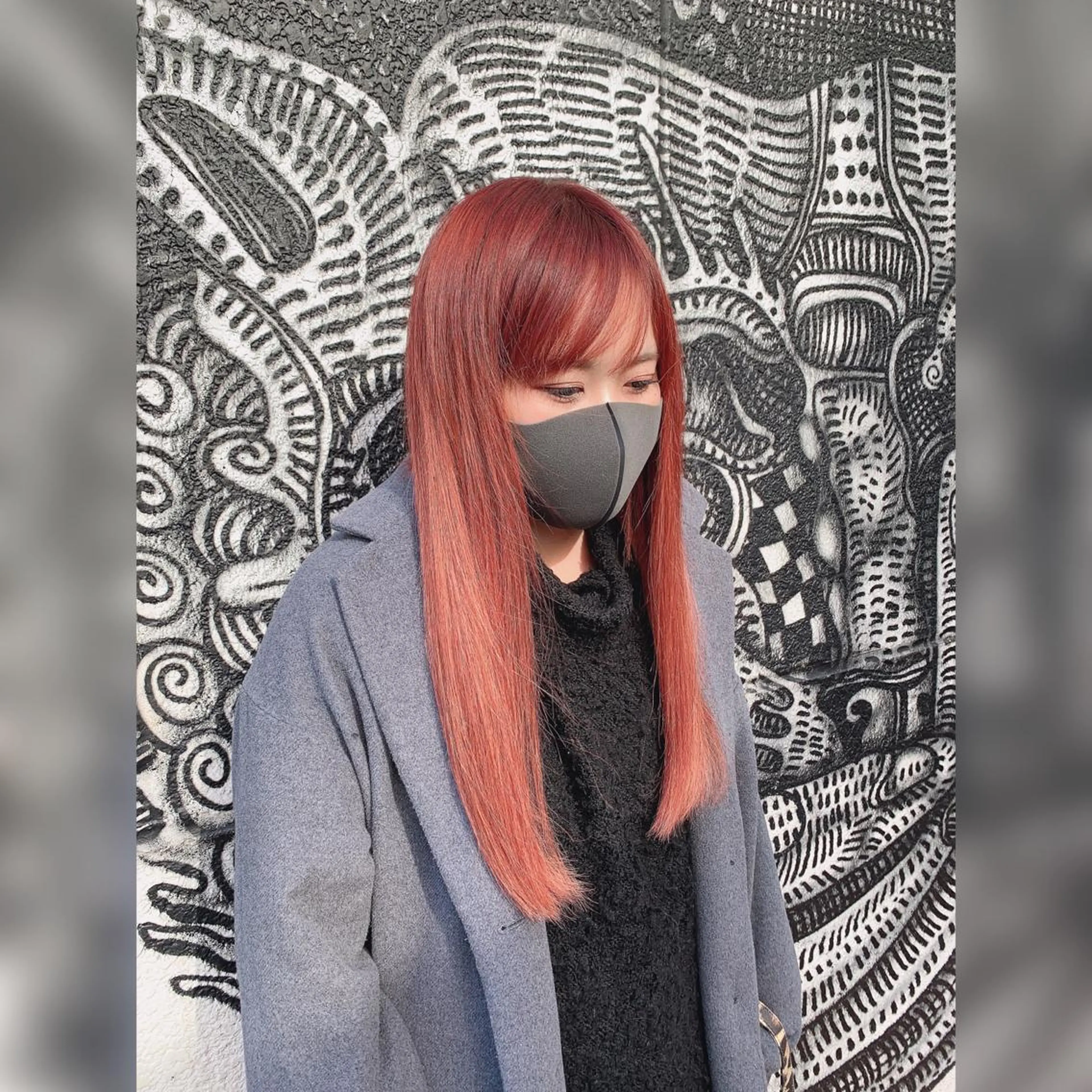 セミロング カラー ヘアアレンジ 編み込みエクステ ブラウンカラー レッドカラー レッドブラウン エクステ haco+所属・🌈派手髪エクステ ブレイズ🌈ひろとのヘアスタイル