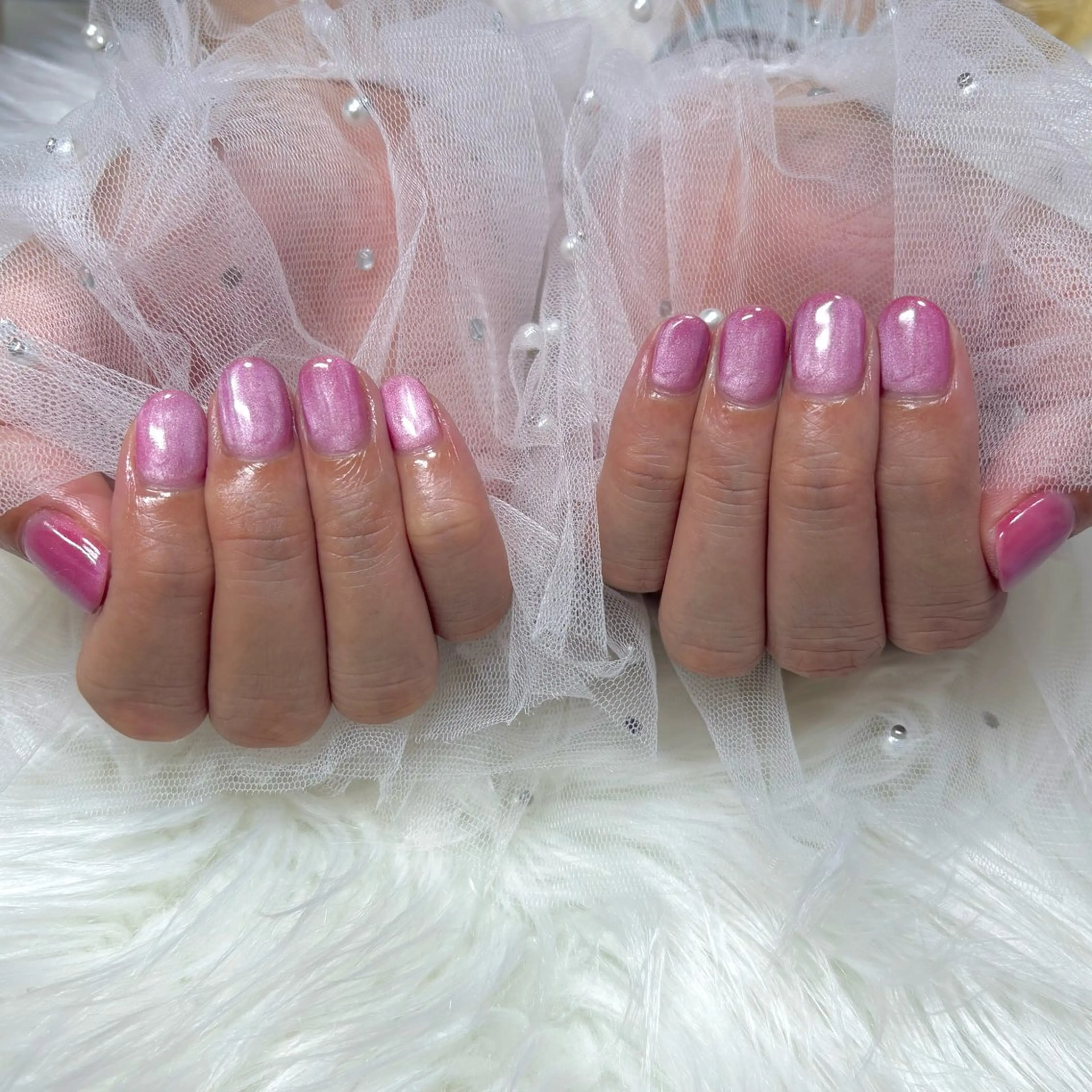 ネイル マグネットネイル ピンク ハンドネイル SHINE nail salonのネイルデザイン