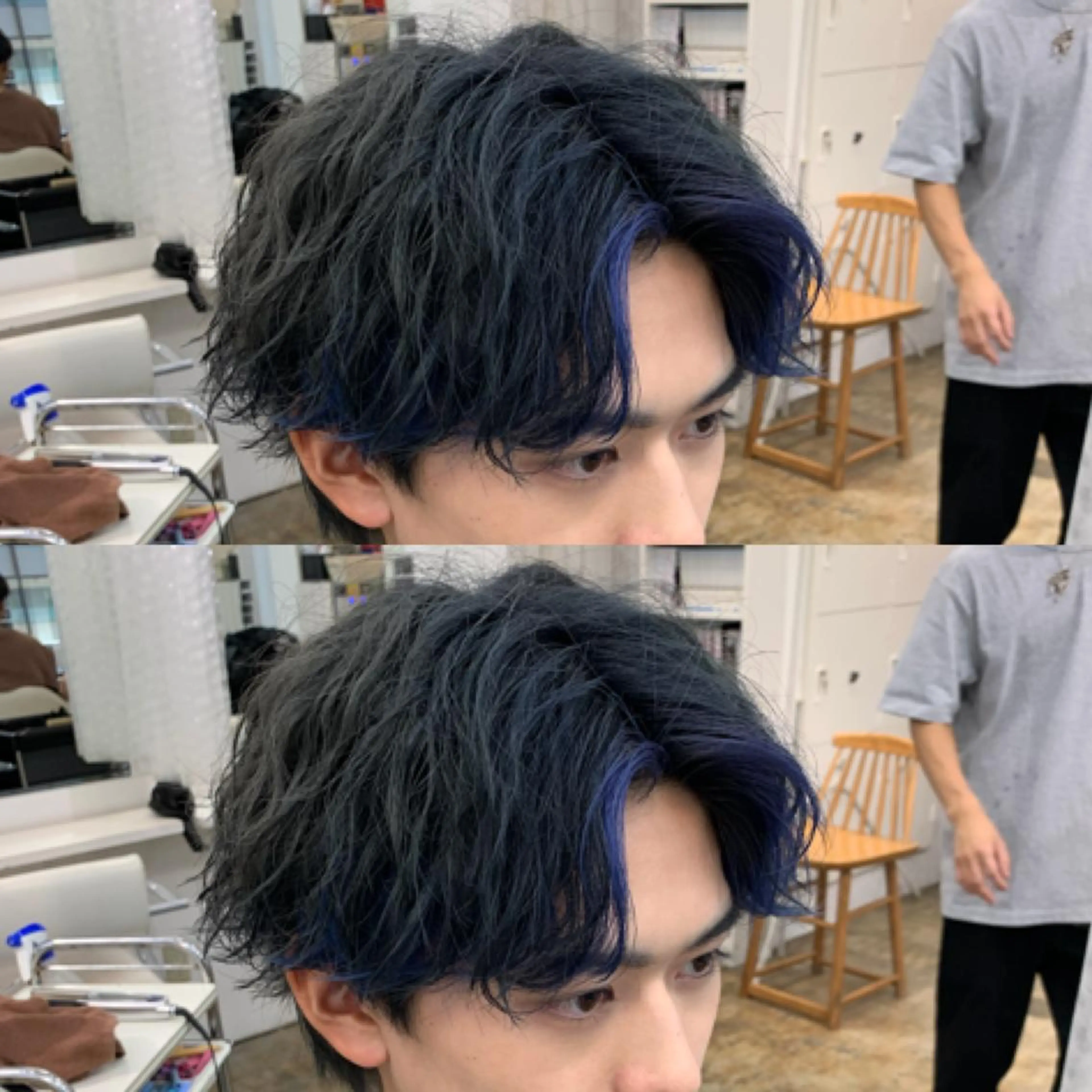 カラー パーマ メンズ センターパート ミストバング フェイスフレーミング カット パーマ メンズ専門店 店長 小柳 裕夢のヘアスタイル