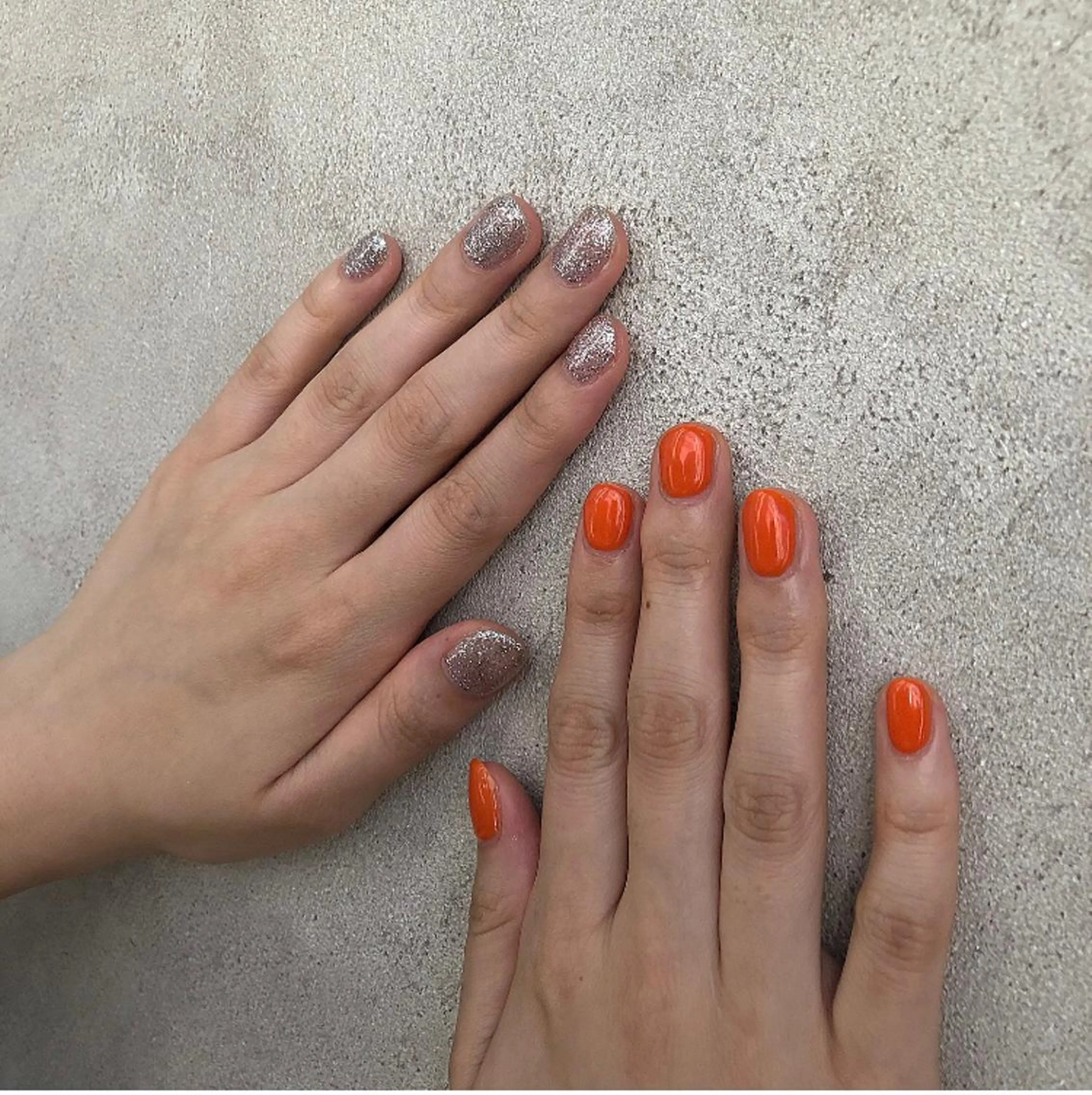 ネイル ラメ(グリッター) オレンジ ハンドネイル .Etel atelier.のネイルデザイン