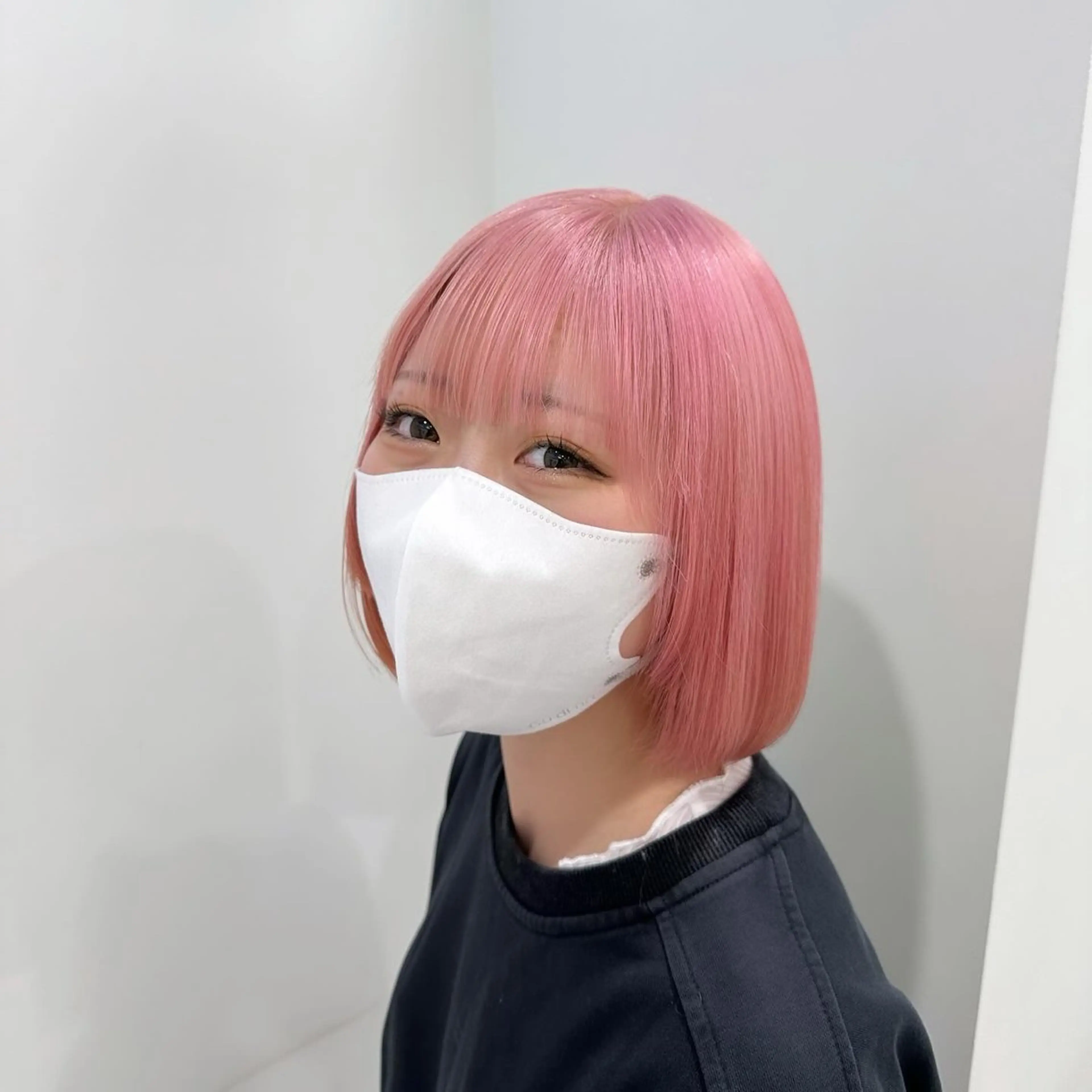 ショート カラー ダブルカラー ピンクカラー ホワイトピンク ボブ 髪質改善 ヘアカラー 渋谷/透明感カラー /半個室/こうめいのヘアスタイル