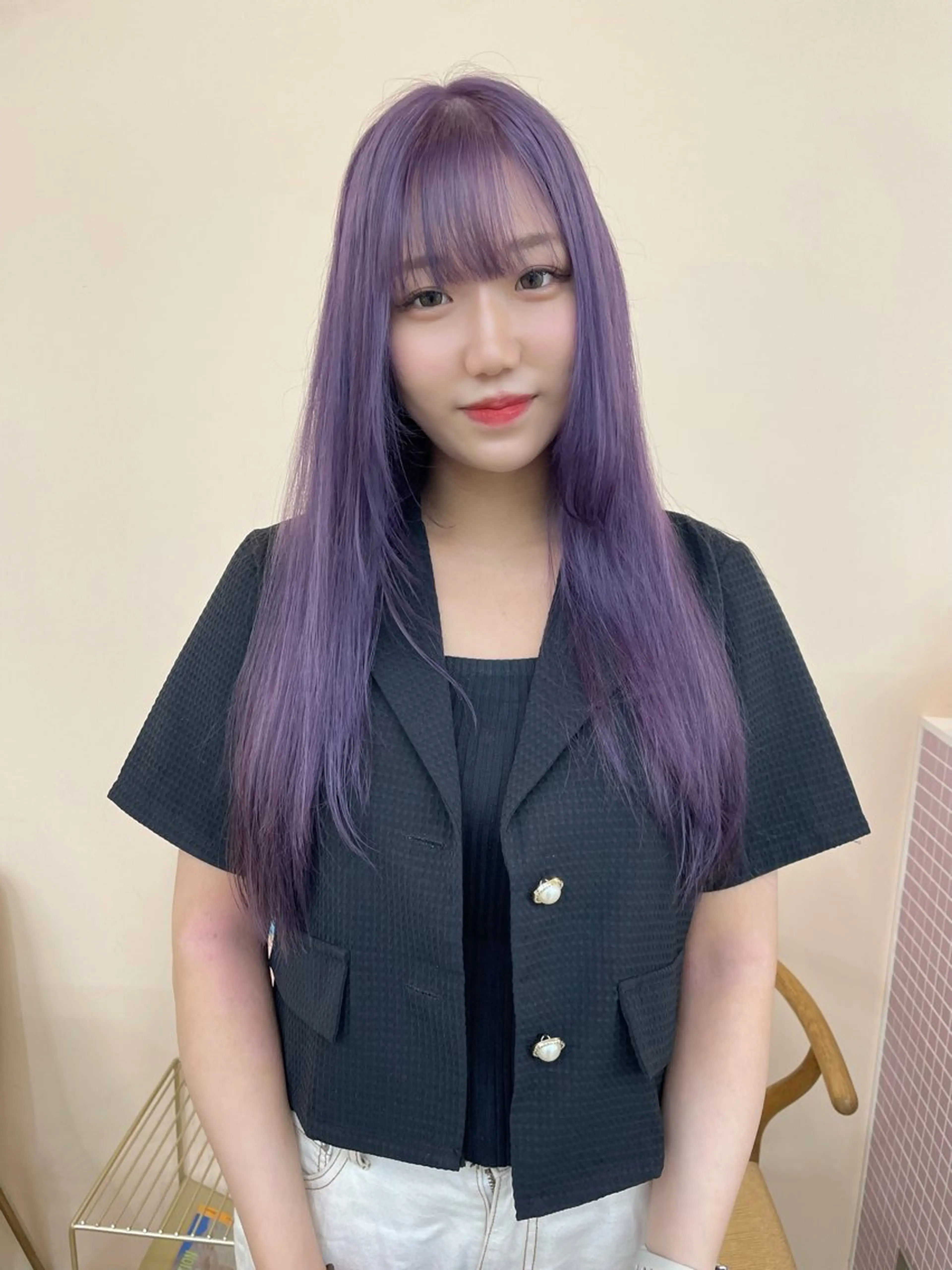 ロング カラー カットモデル/ ハイトーン/ゆうあのヘアスタイル