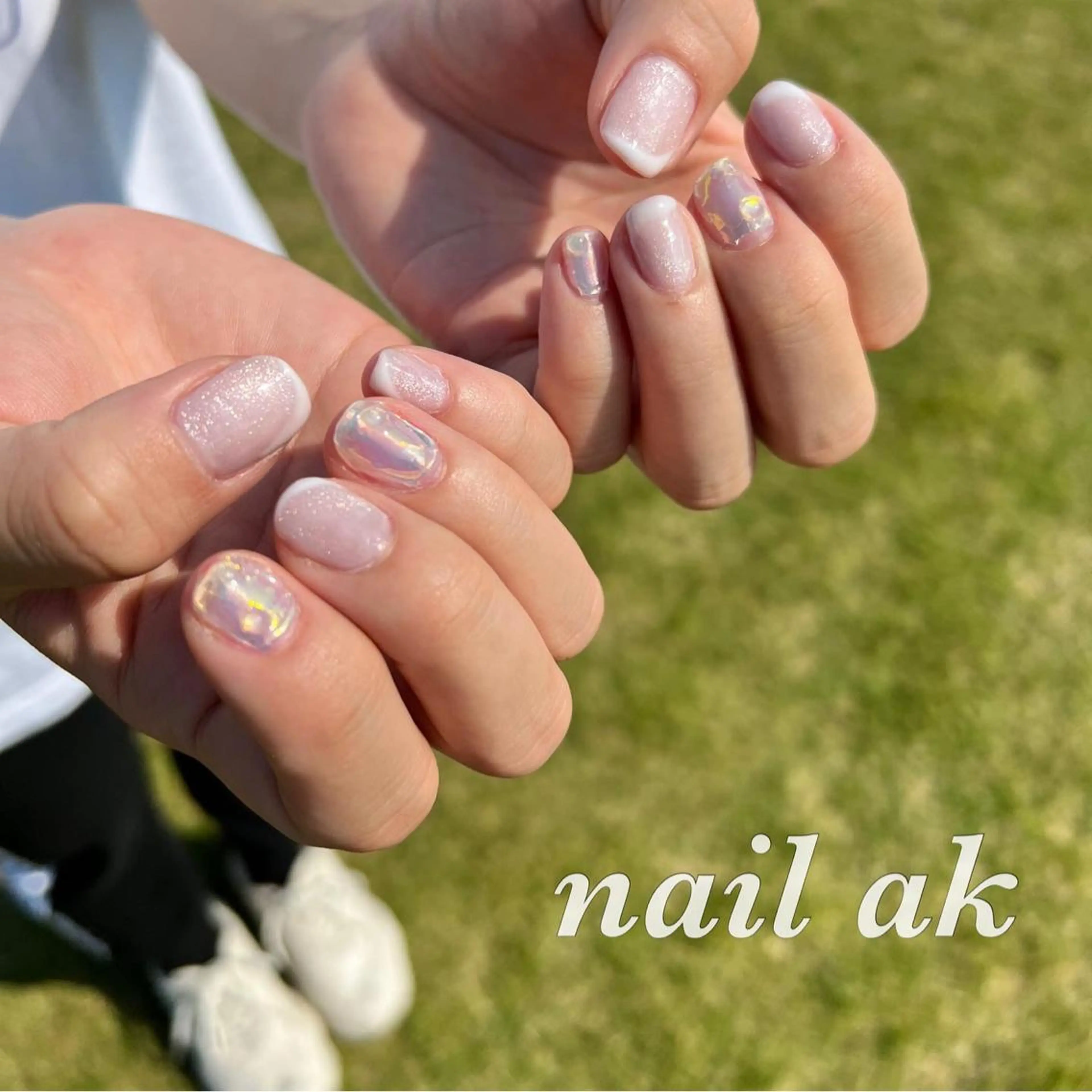 ネイル 氷ネイル・うるうるネイル マグネットネイル ハンドネイル ak nail .のネイルデザイン